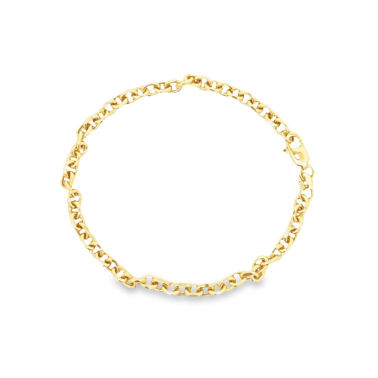 WD1142 14kt gold round link bracelet