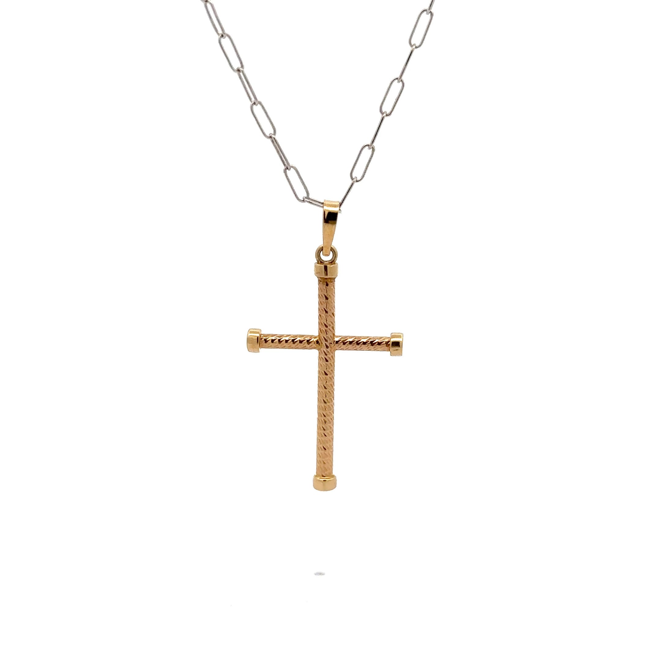 WD939 14kt Rope style Cross Pendant only