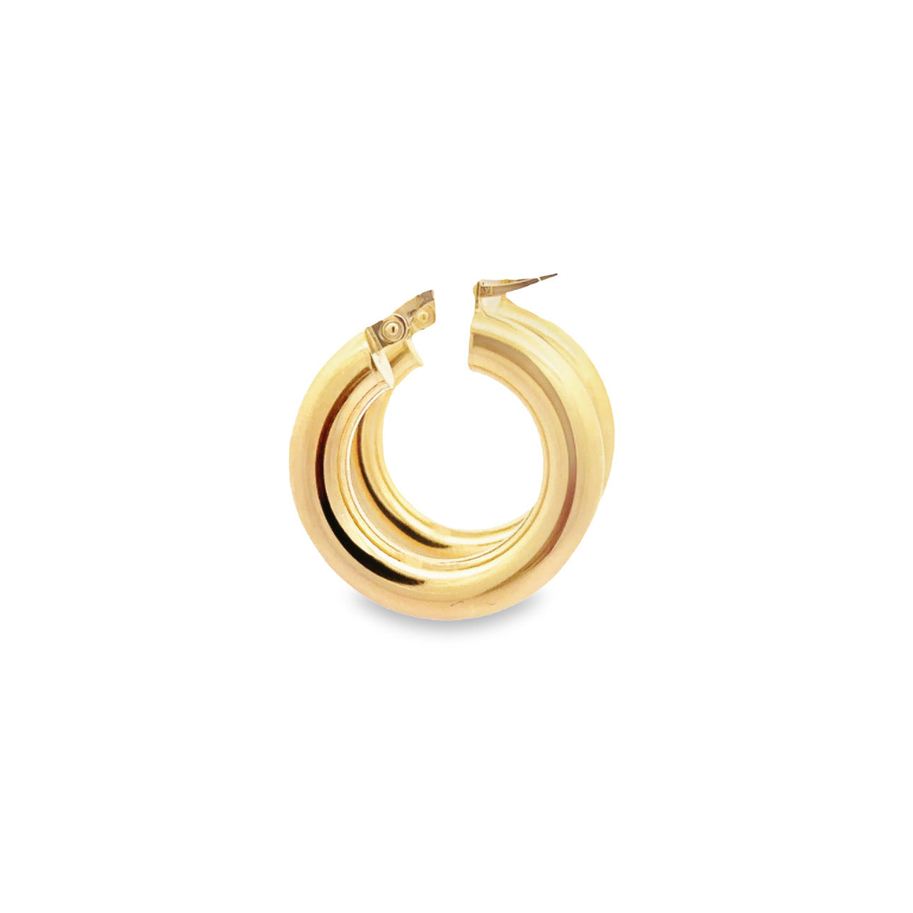 WD1153 14kt Gold Polished Tube Hoop 1"