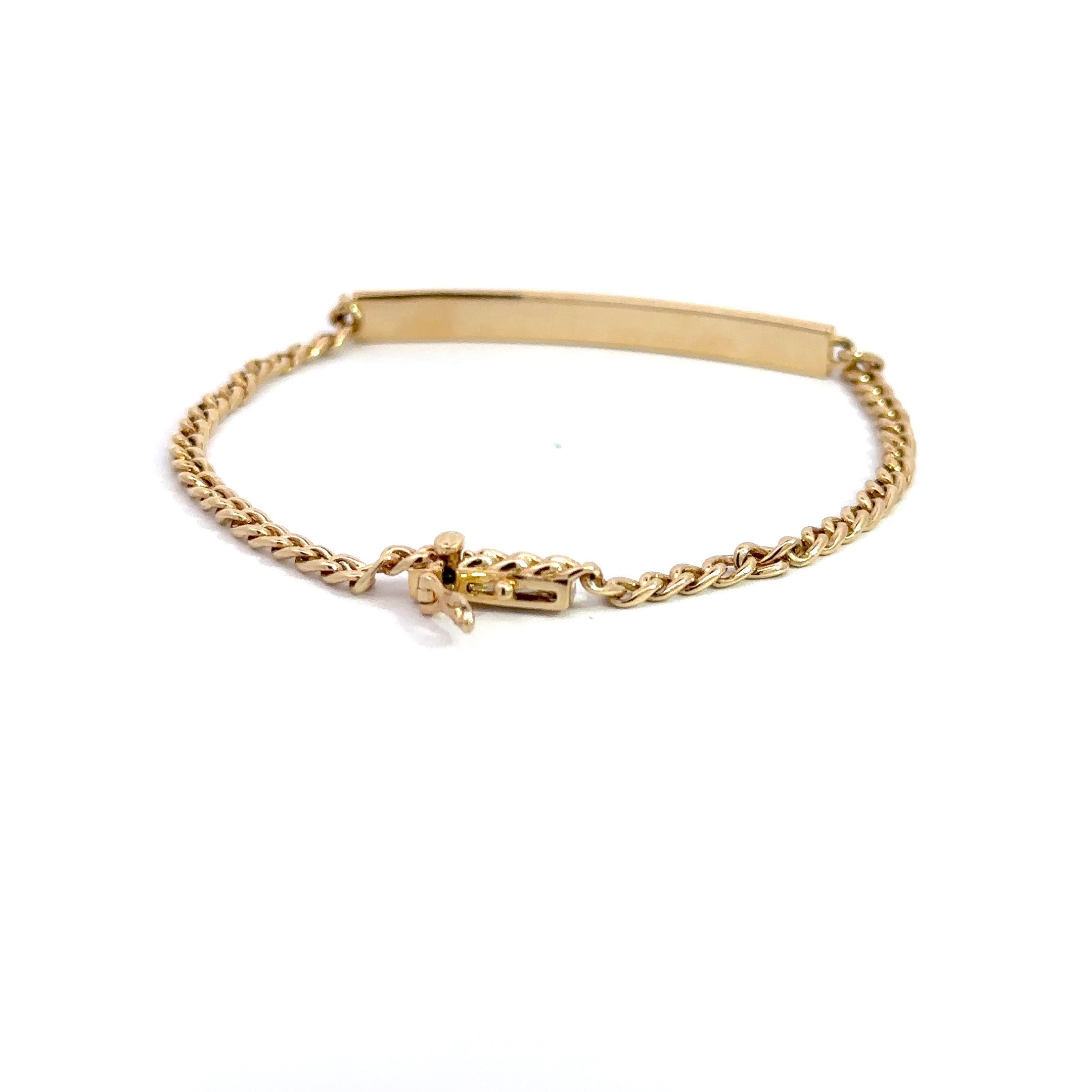 WD1111 14kt gold with diamond id Bracelet