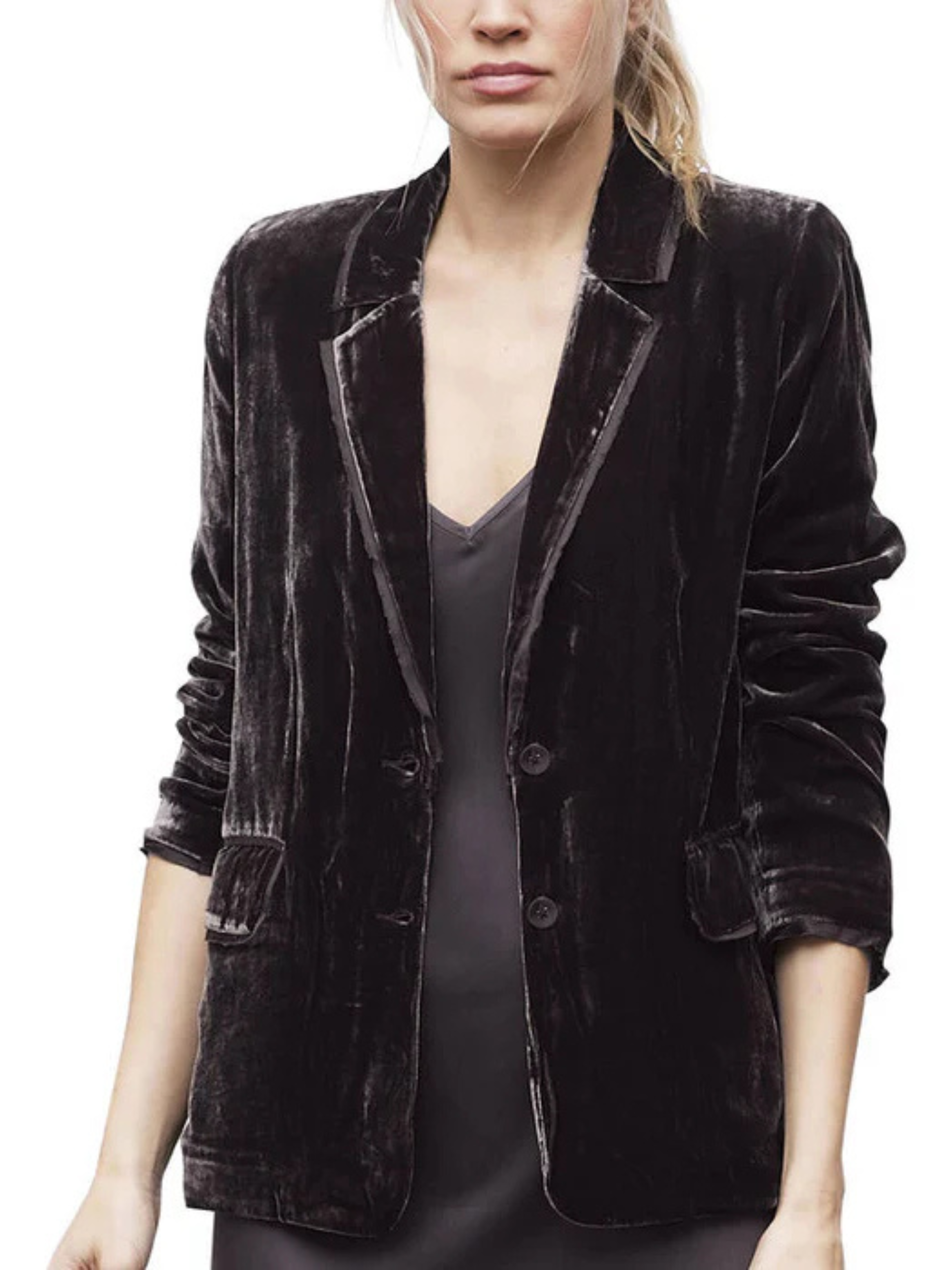 J382e Go Silk Go Velvet Boyfriend Jacket