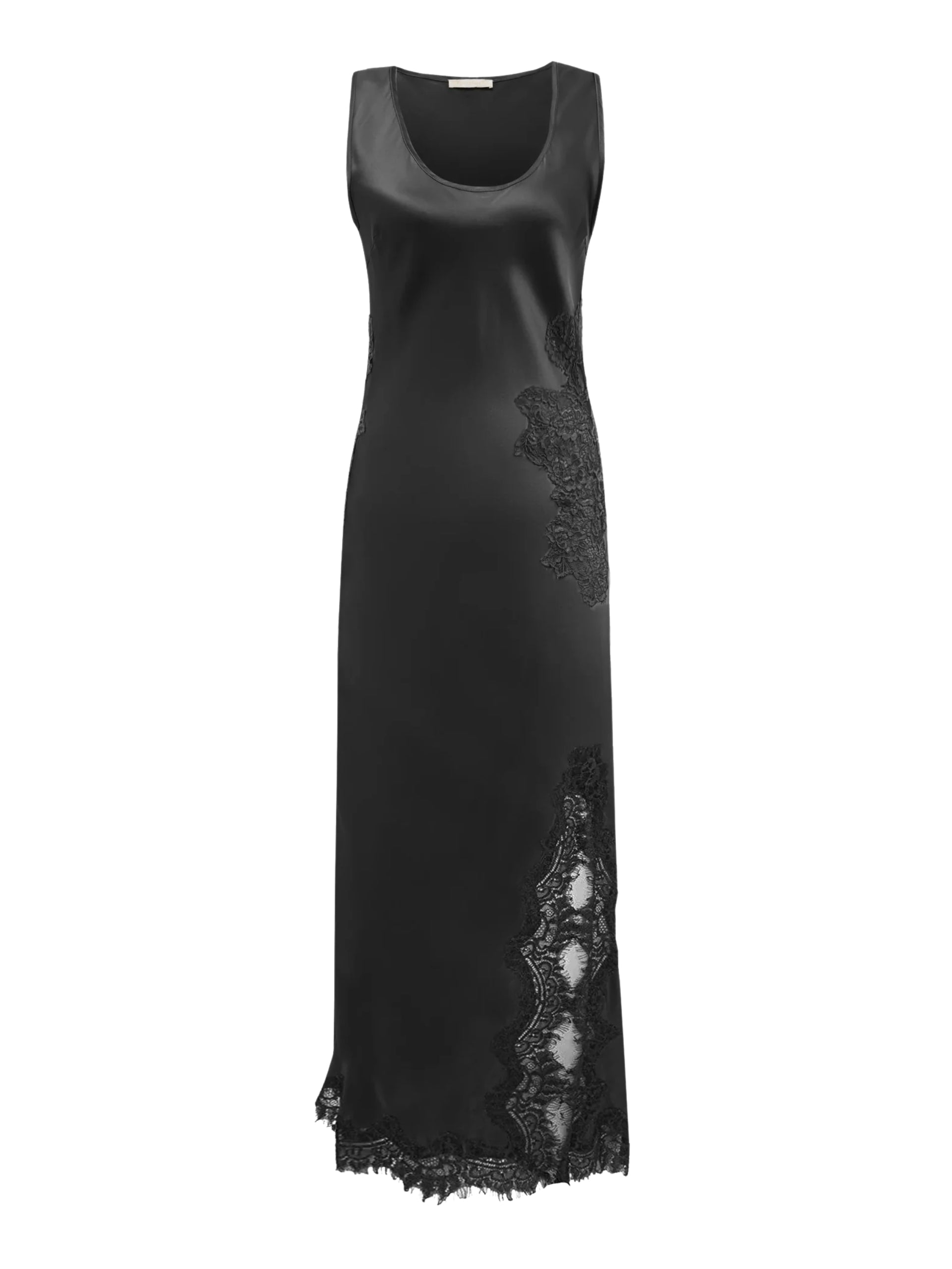 gold hawk black dress Pleated Lace Silk Dress Black Black / L