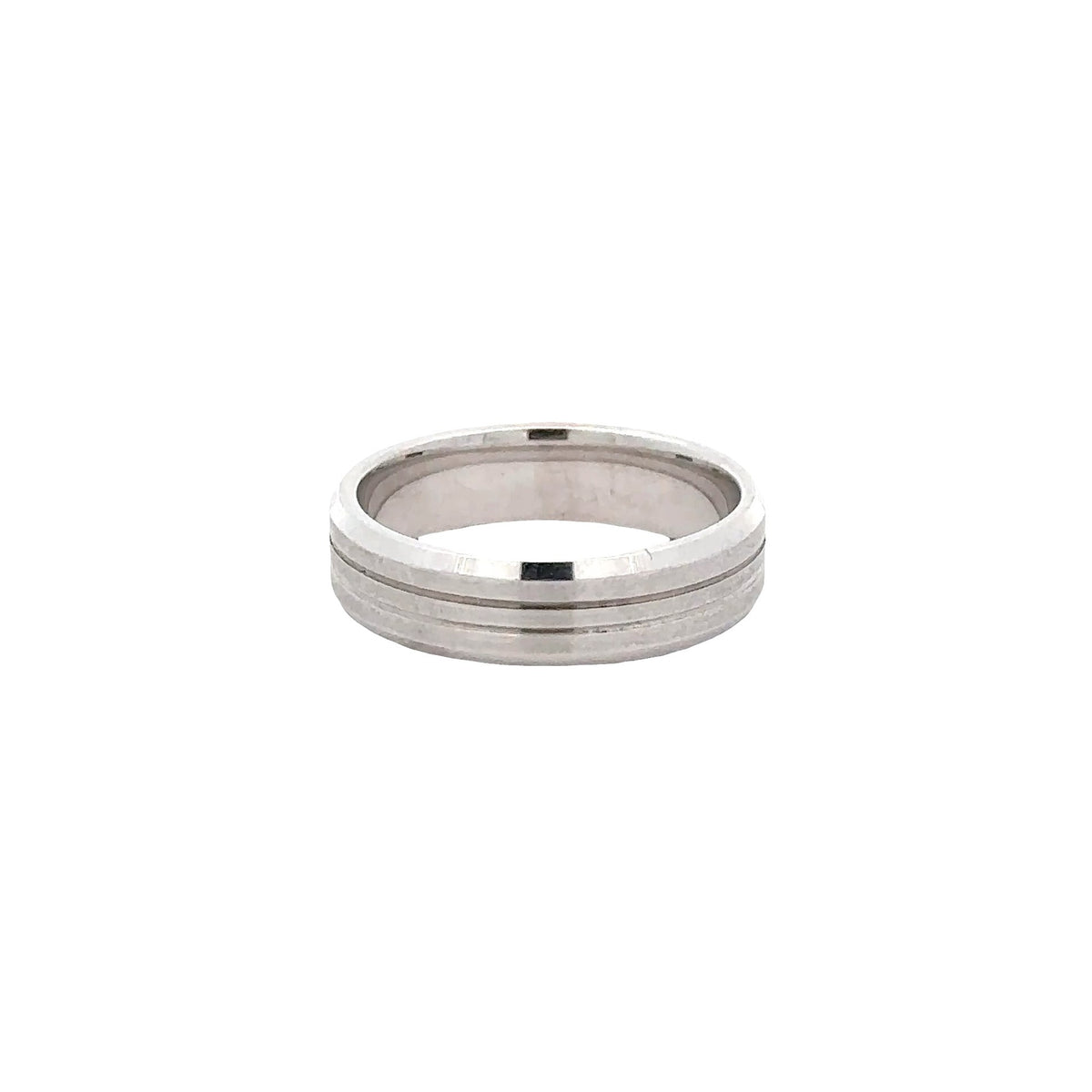 14kt white gold comfort fit men's band by Annmarie D'Ercole