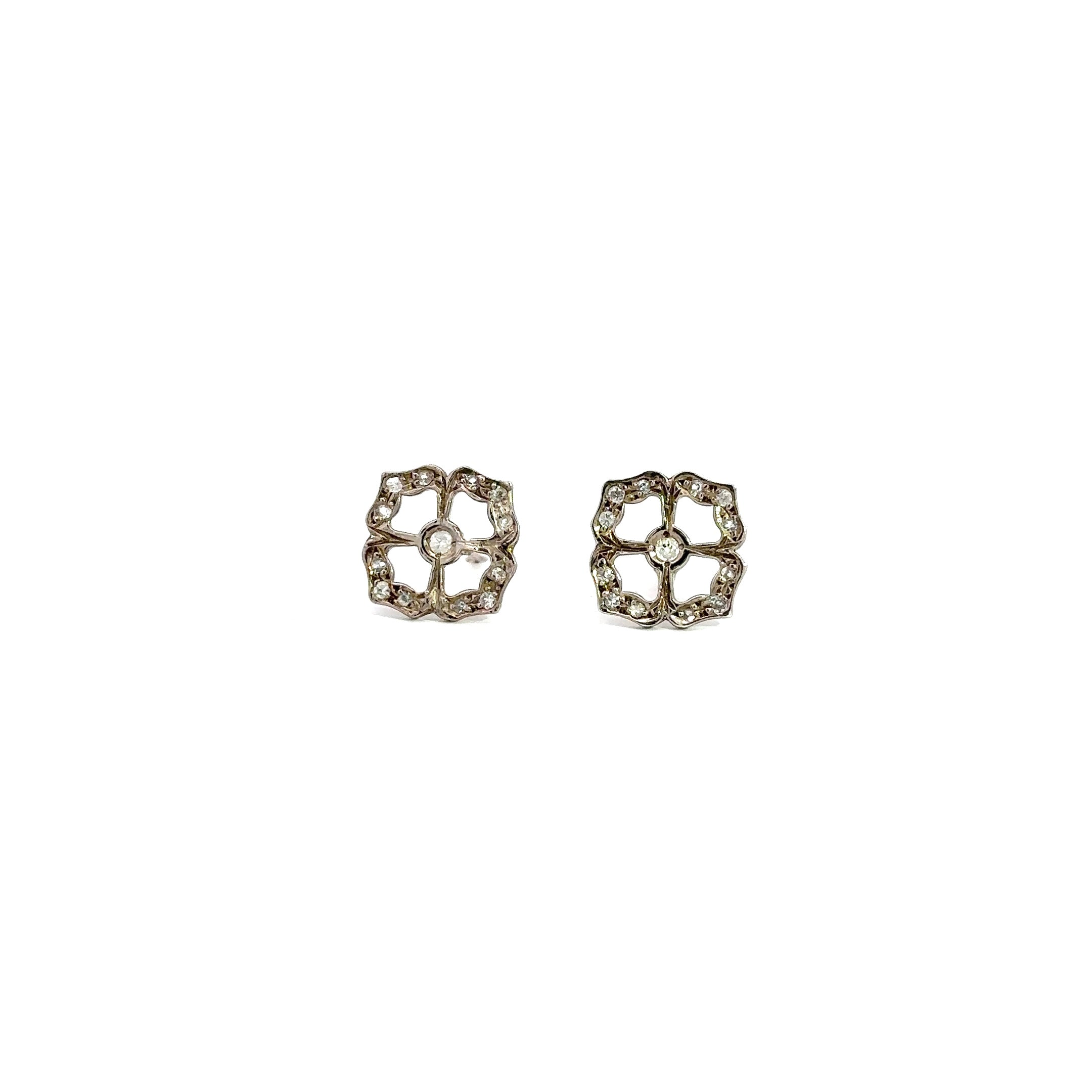 WD41 - Pave Diamond Clover Studs