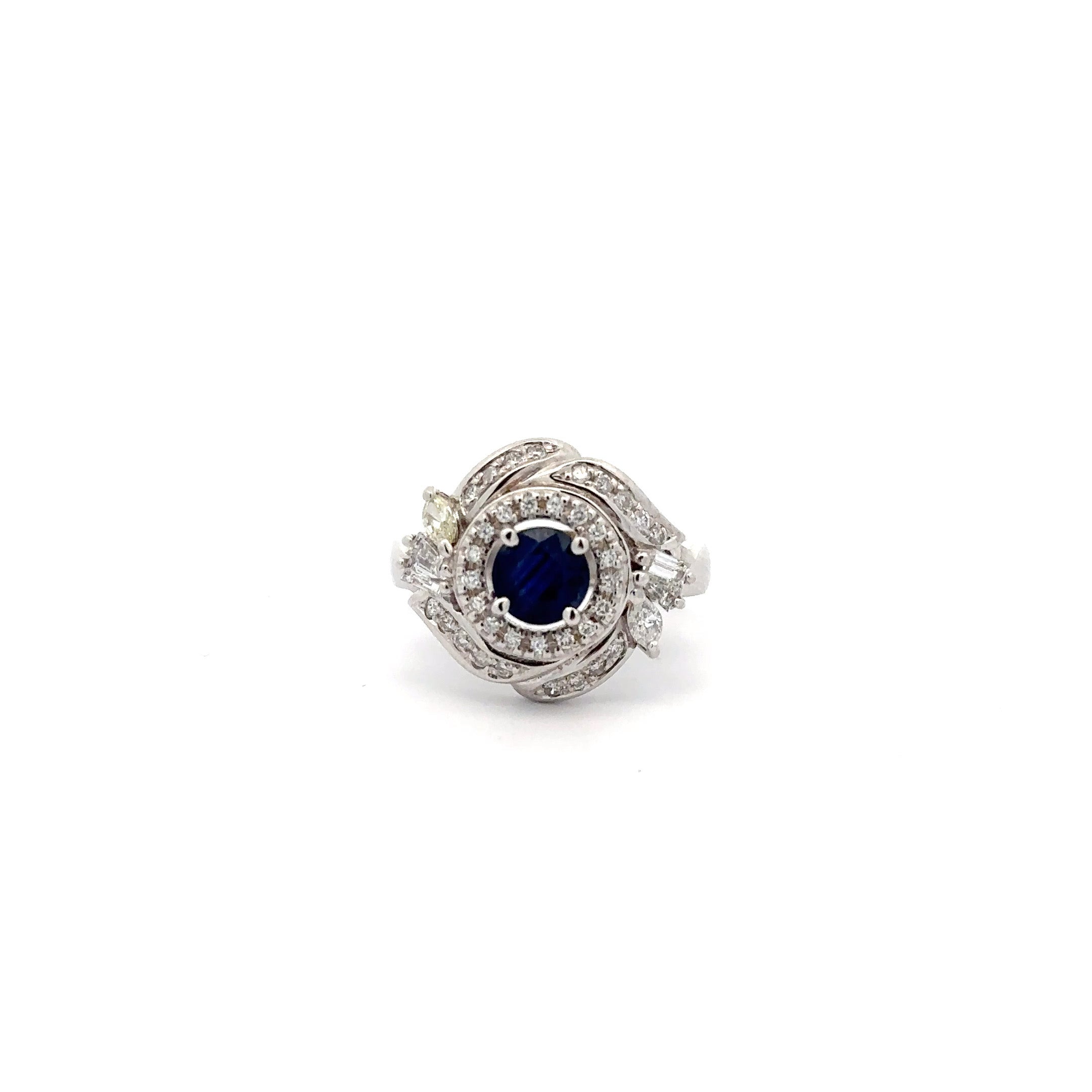 353888-110 14kt gold and sapphire Rose ring