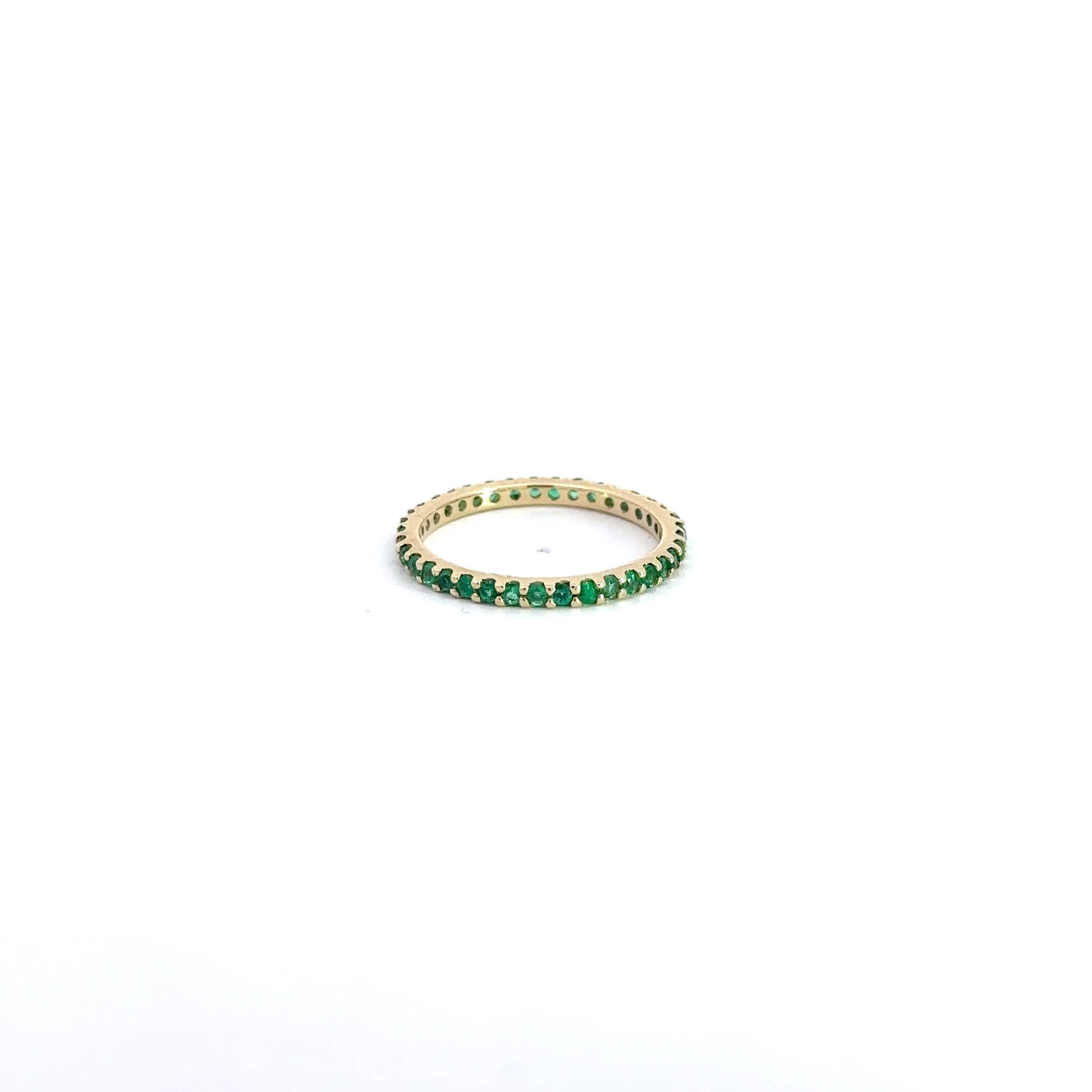 AD121E - Emerald Shared Prong Eternity Band