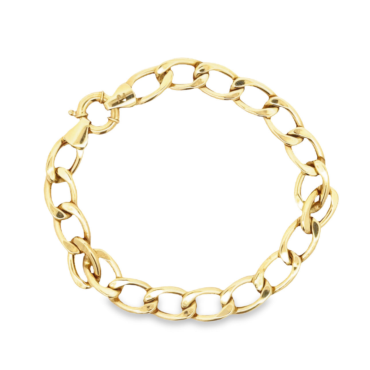 WD1178 14kt Gold Semi Hollow Large Link Bracelet