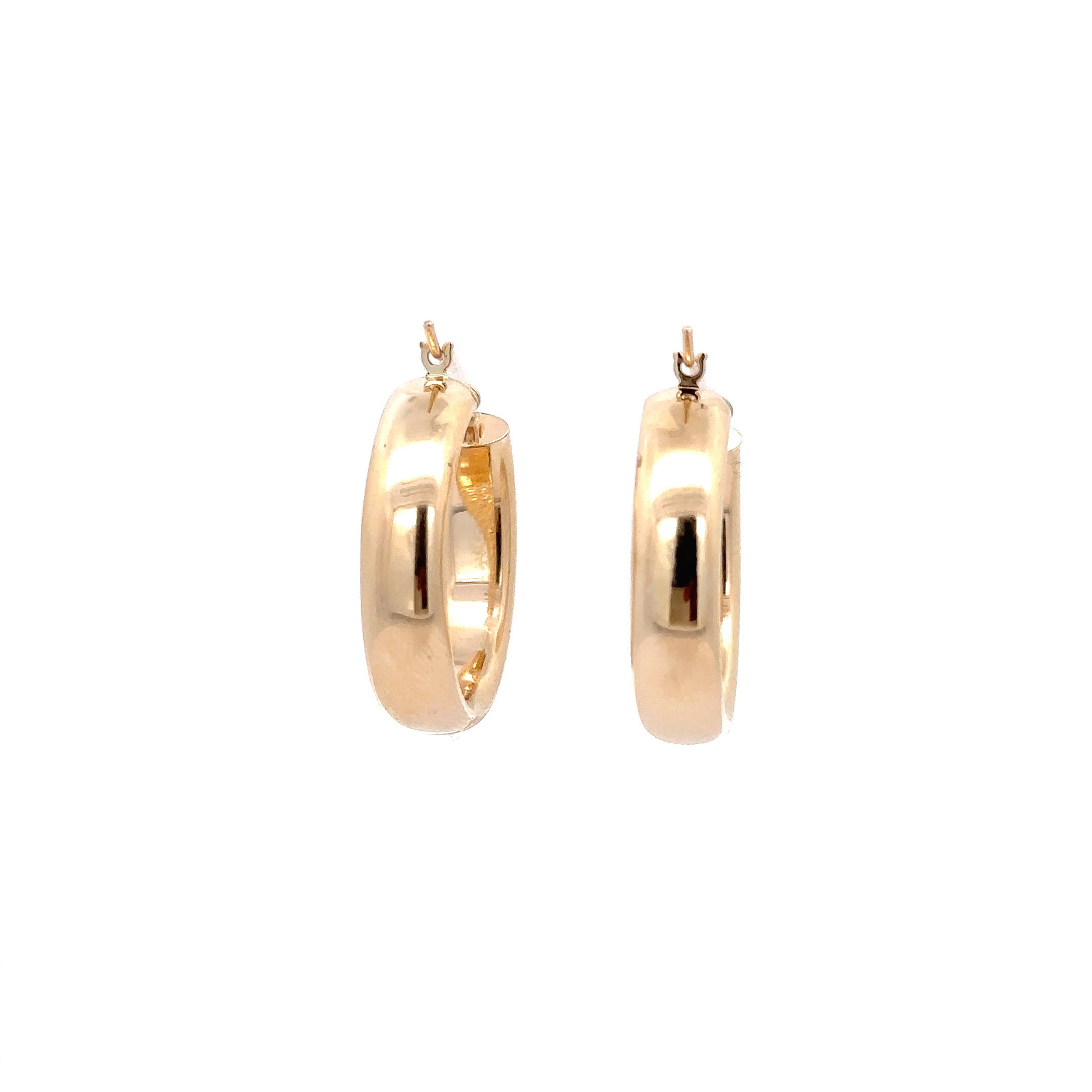 WD1155 14kt Gold Diamond Cut Detail Design Hoop 1"