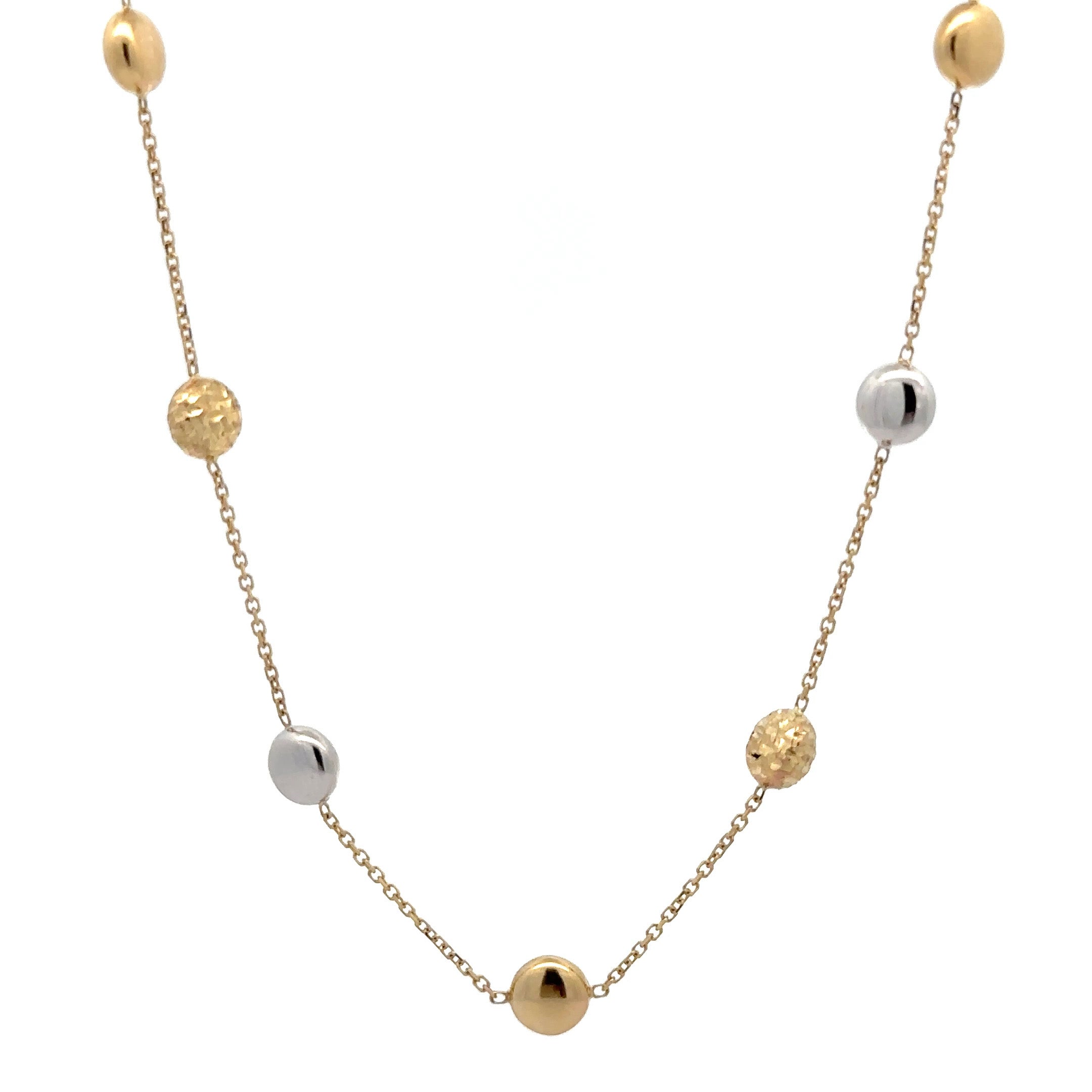 WD1184 14kt Gold Bubble Disk Necklace