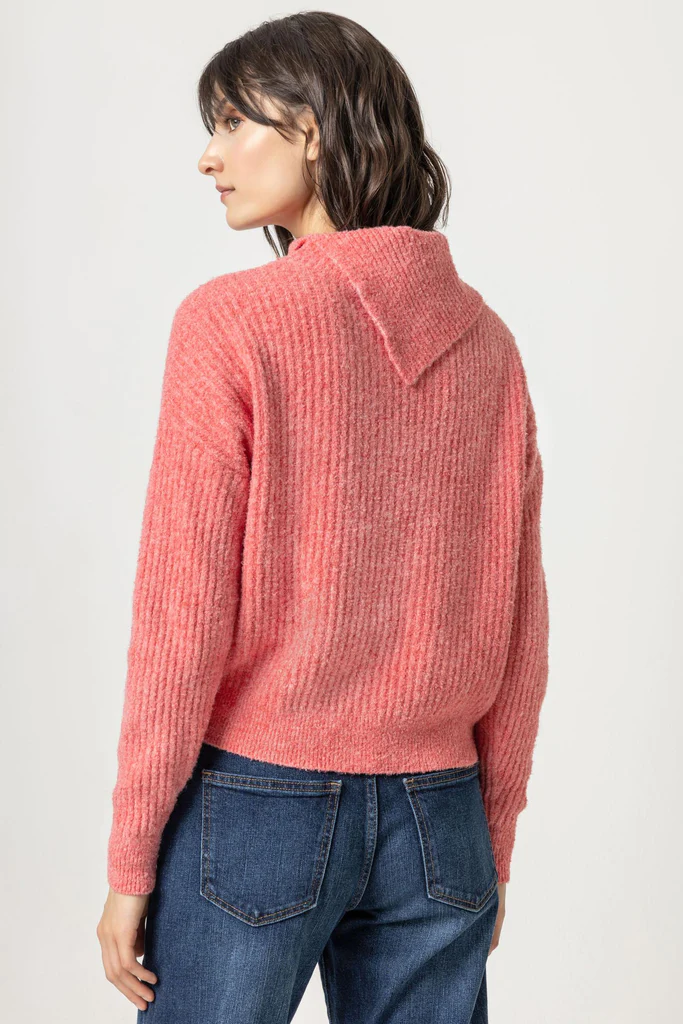 PA2409cps Lilla P Easy Split Collar Sweater