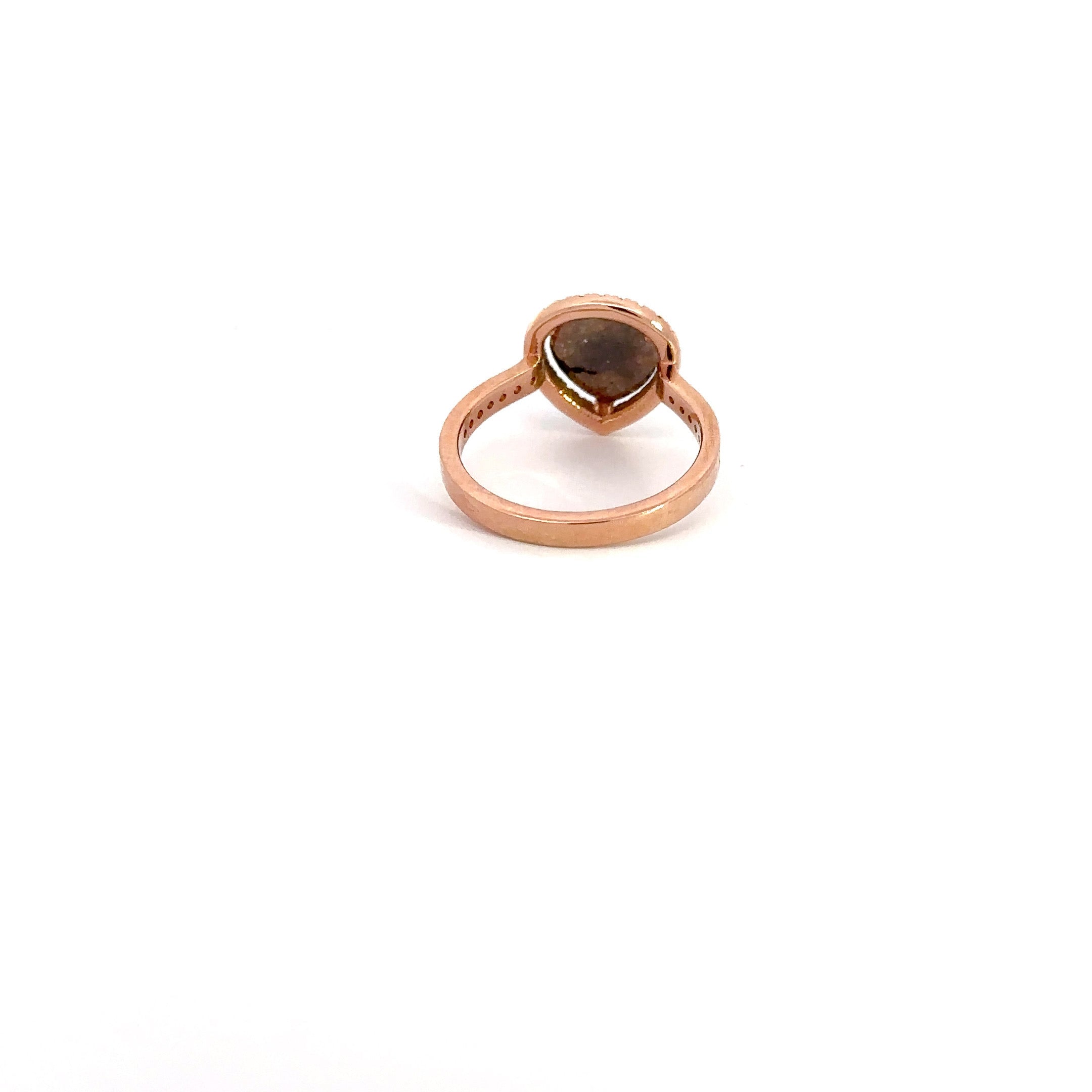 WD1122 14kt Pear shape, Rose Cut, Raw Diamond Ring