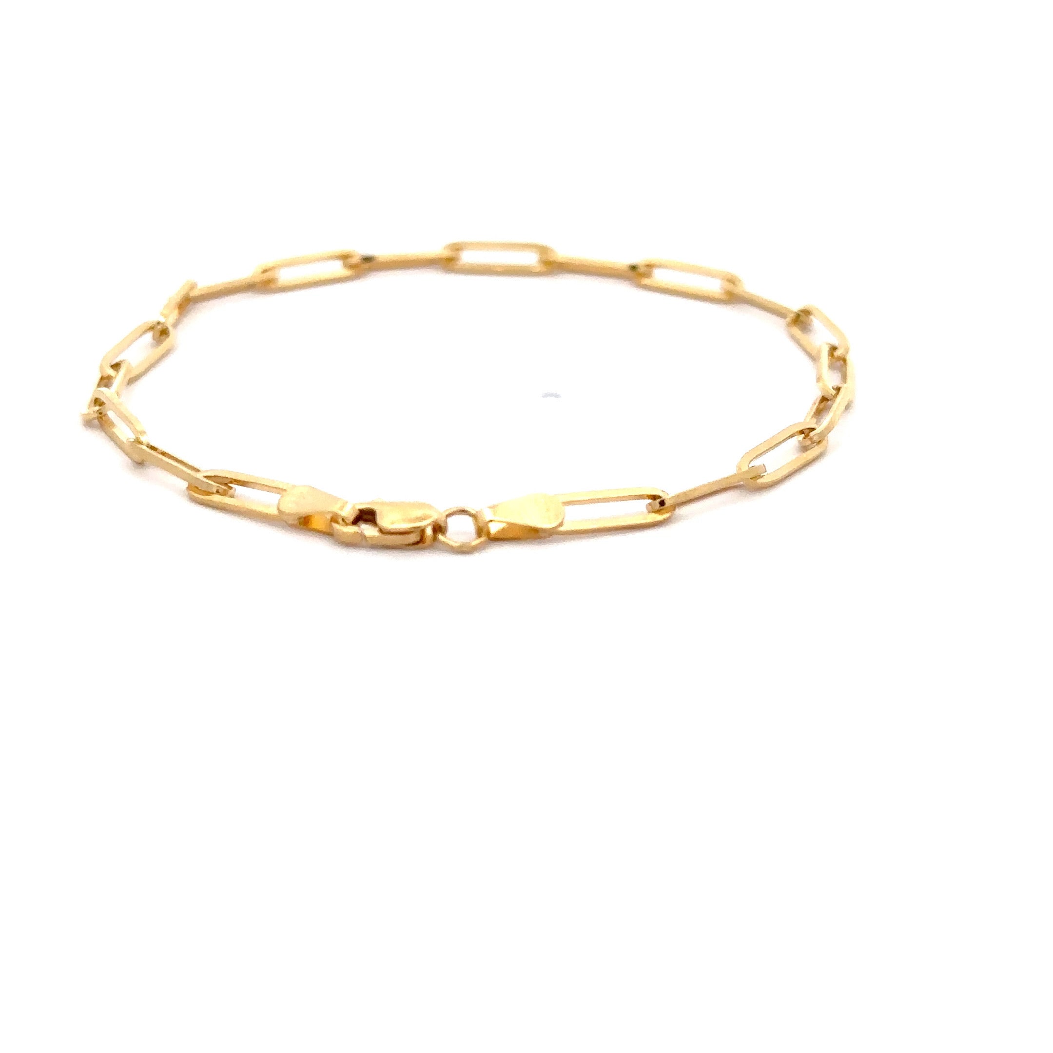 WD1183 14kt Gold Paper Clip Link Bracelet