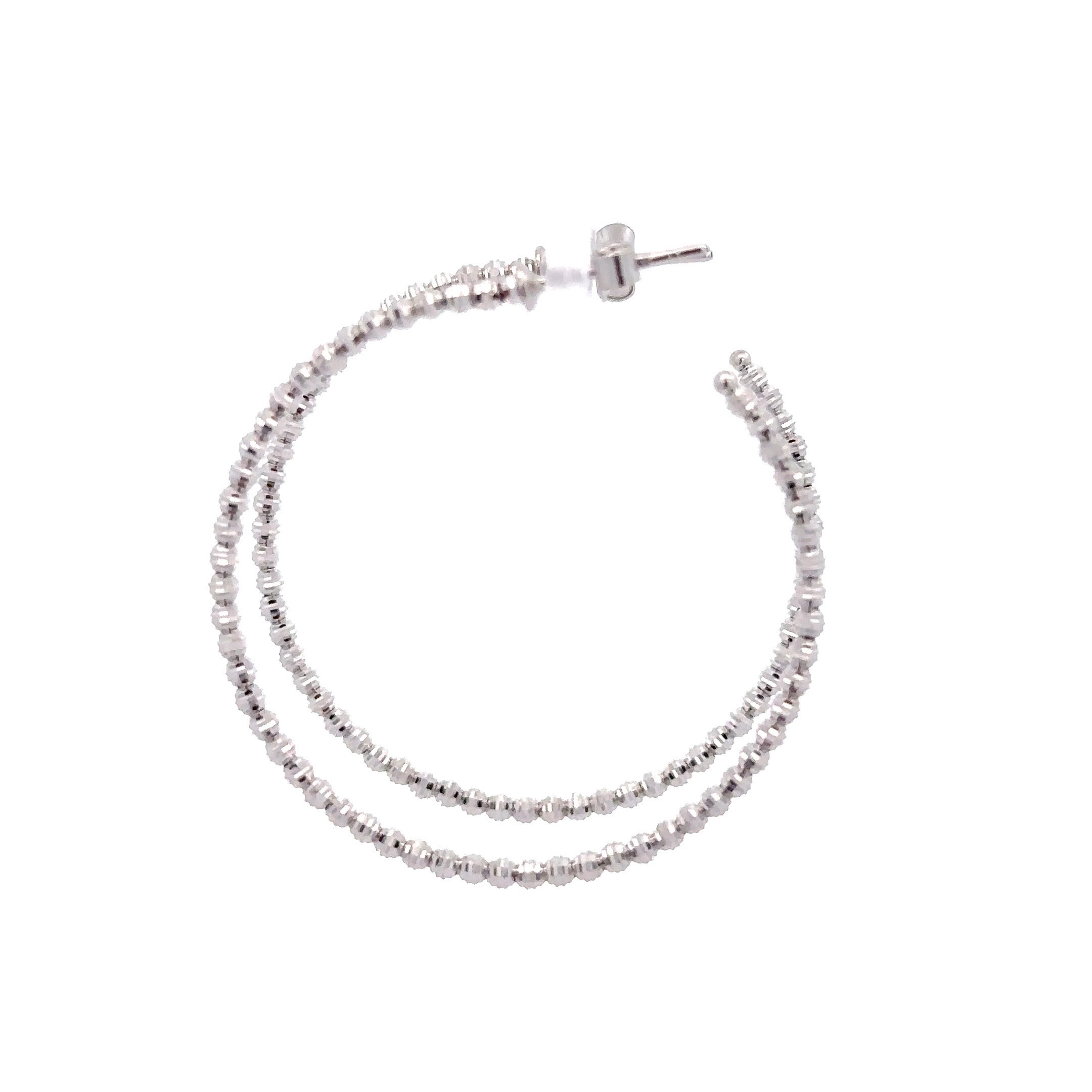 WD1159 14kt Gold Diamond Cut Beaded Hoop 1.5"