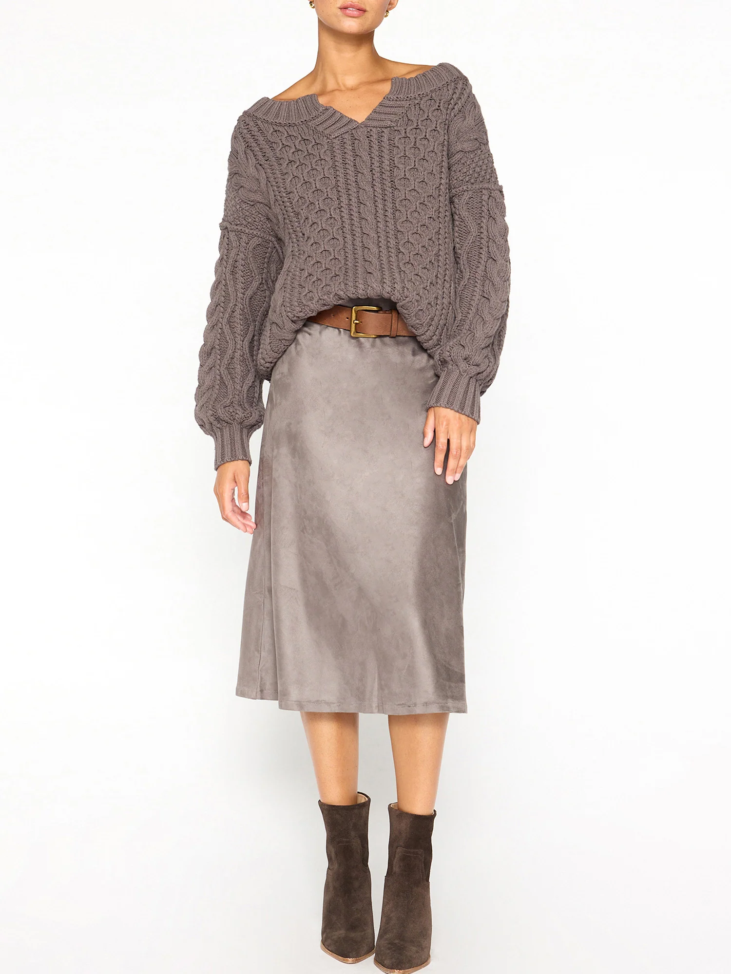 MOK3945f BROCHU WALKER Talia Handknit Cable