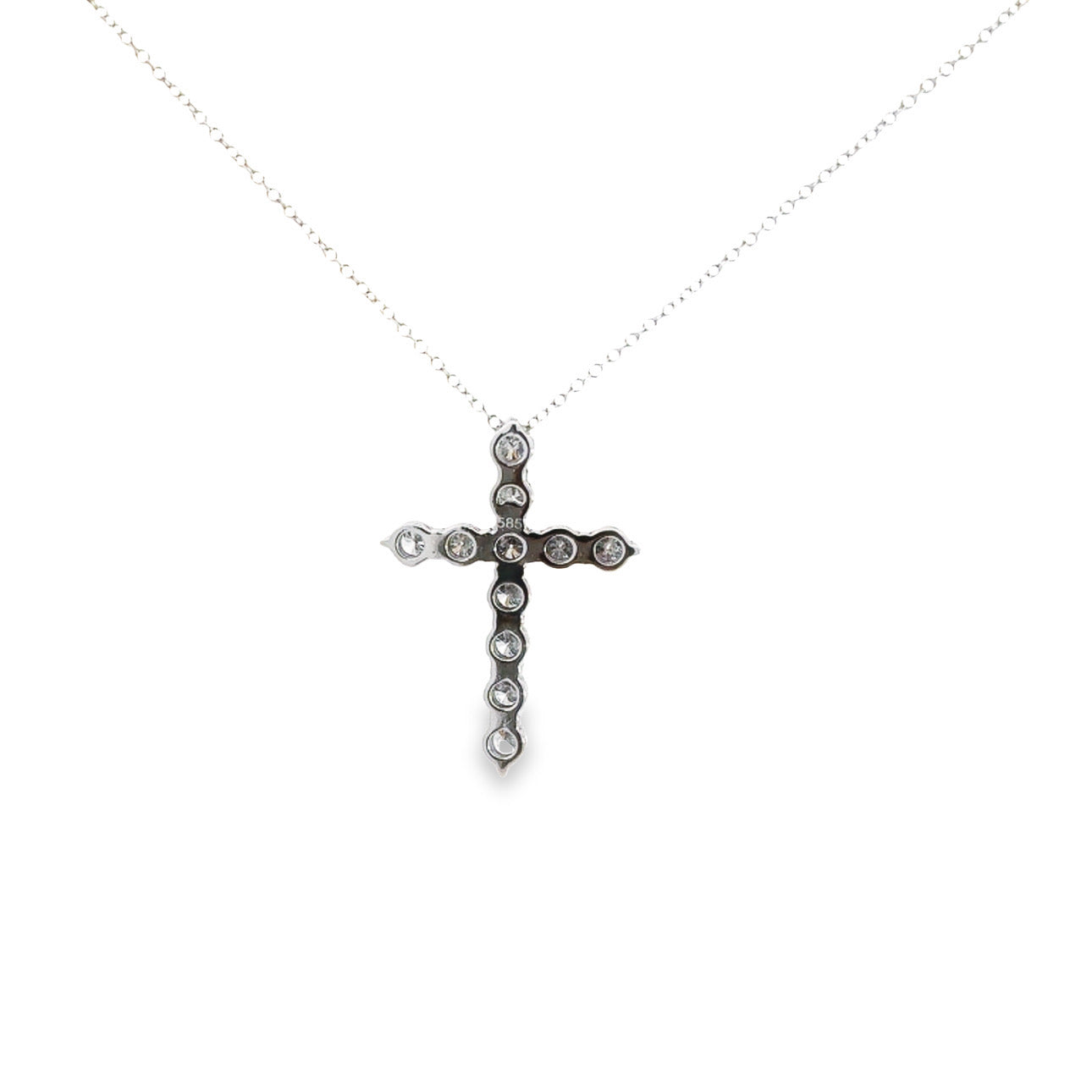 WD990 14kt Diamond Cross Necklace