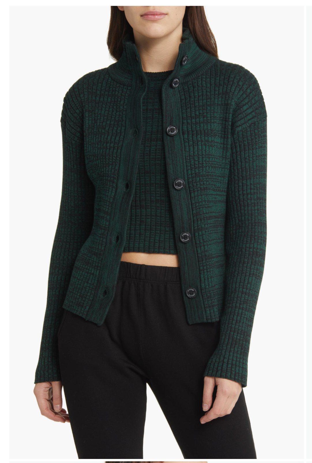 HJ0254df MONROW Cosmo Rib Sweater Cardigan
