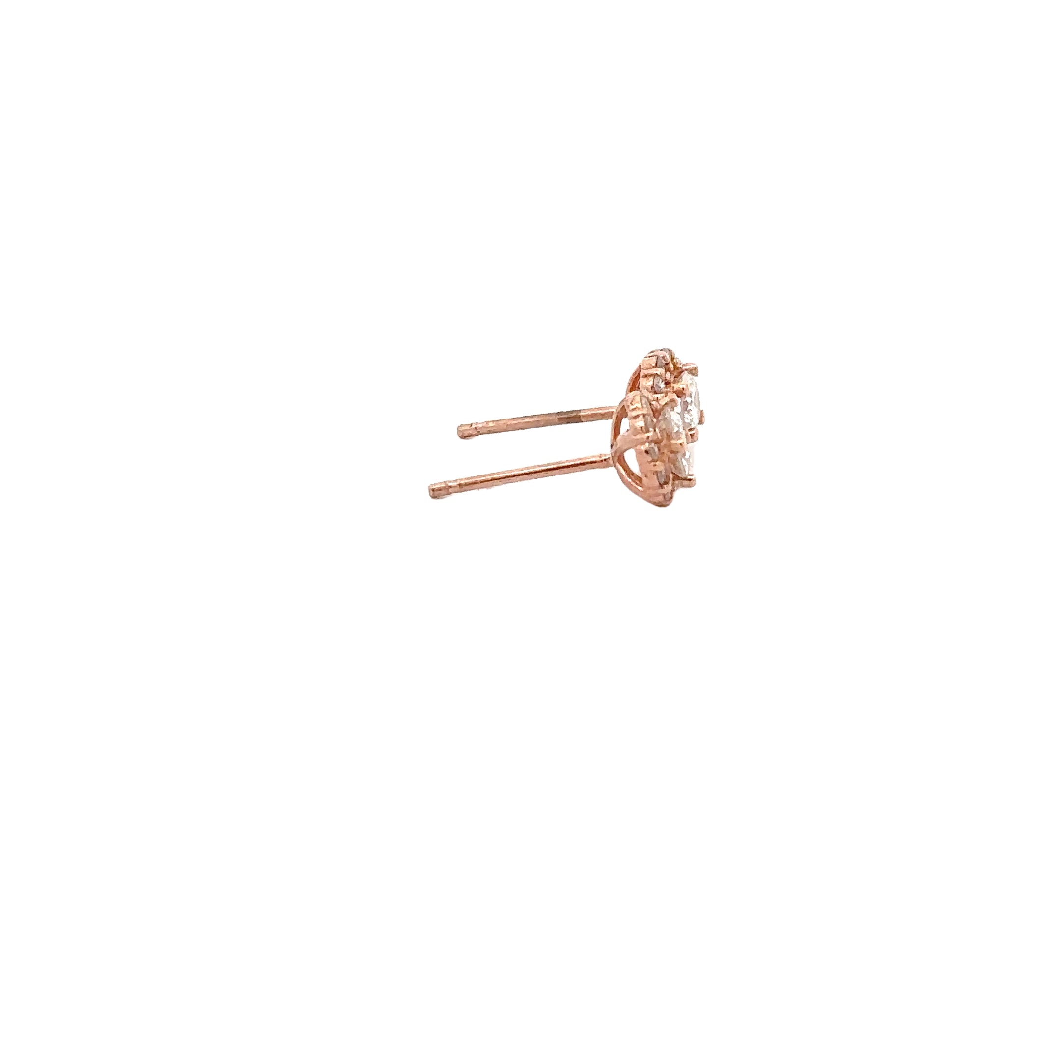 WD1765 14kt gold Diamond Studs wrapped with Diamond Halos