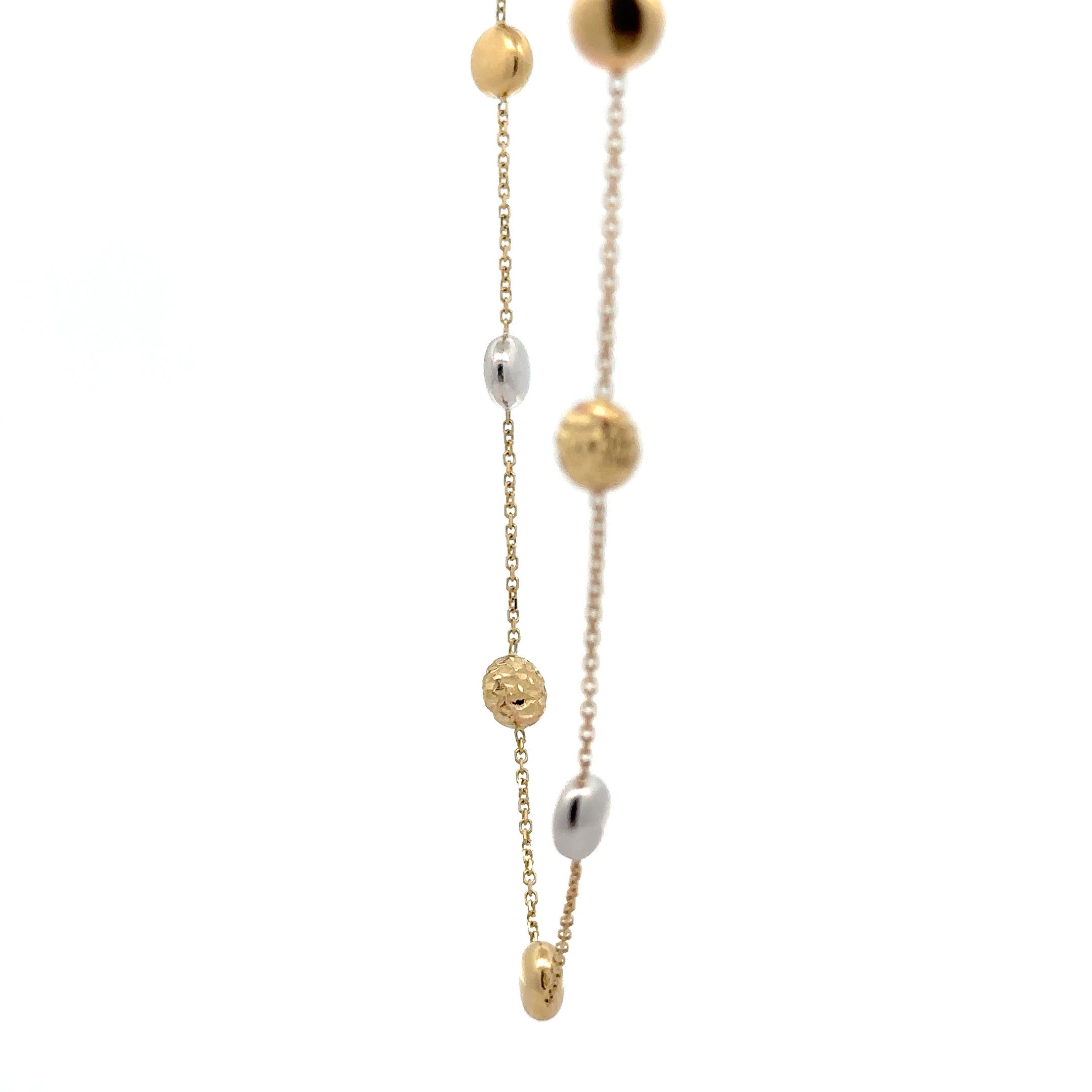 WD1184 14kt Gold Bubble Disk Necklace