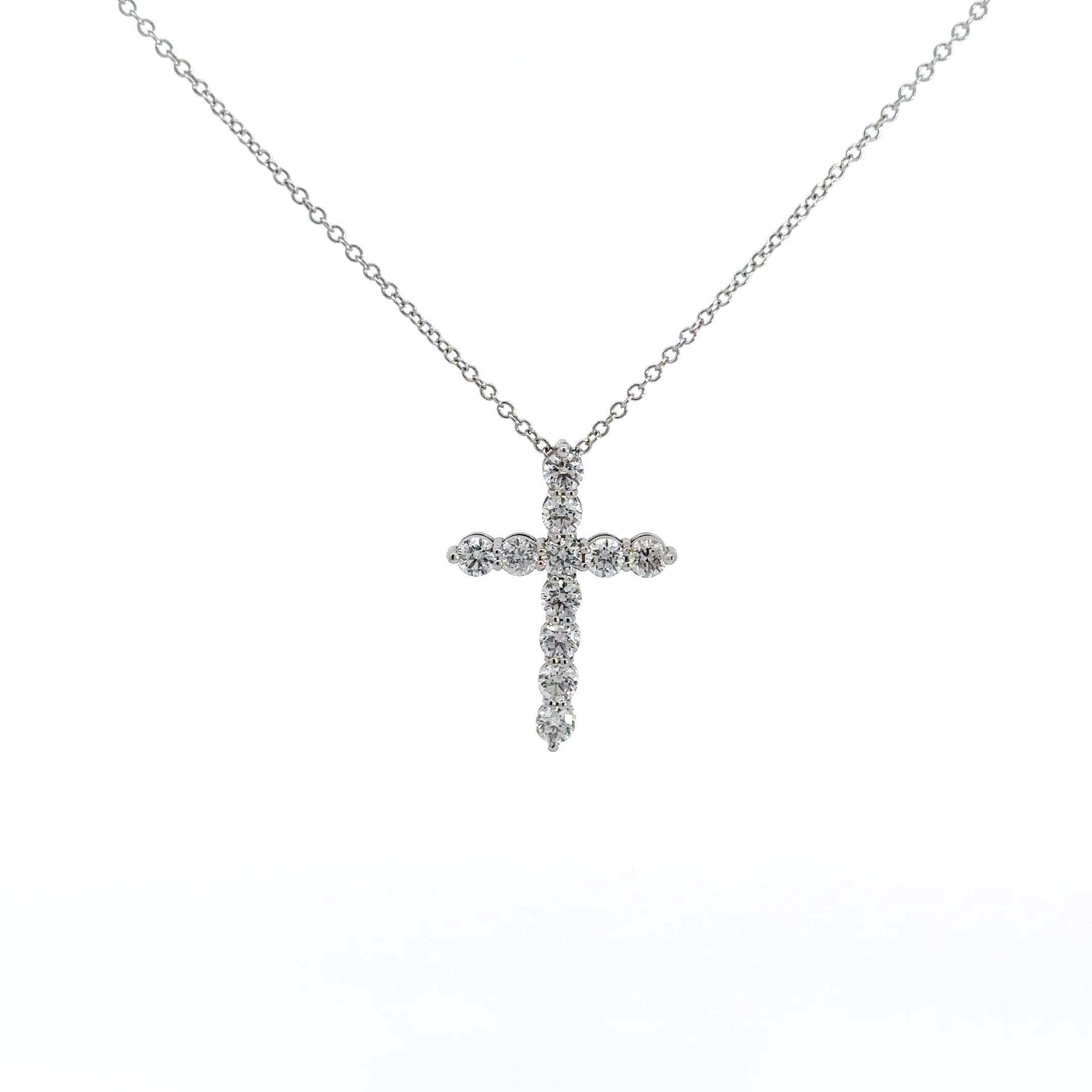 WD992 14kt Diamond Cross Necklace