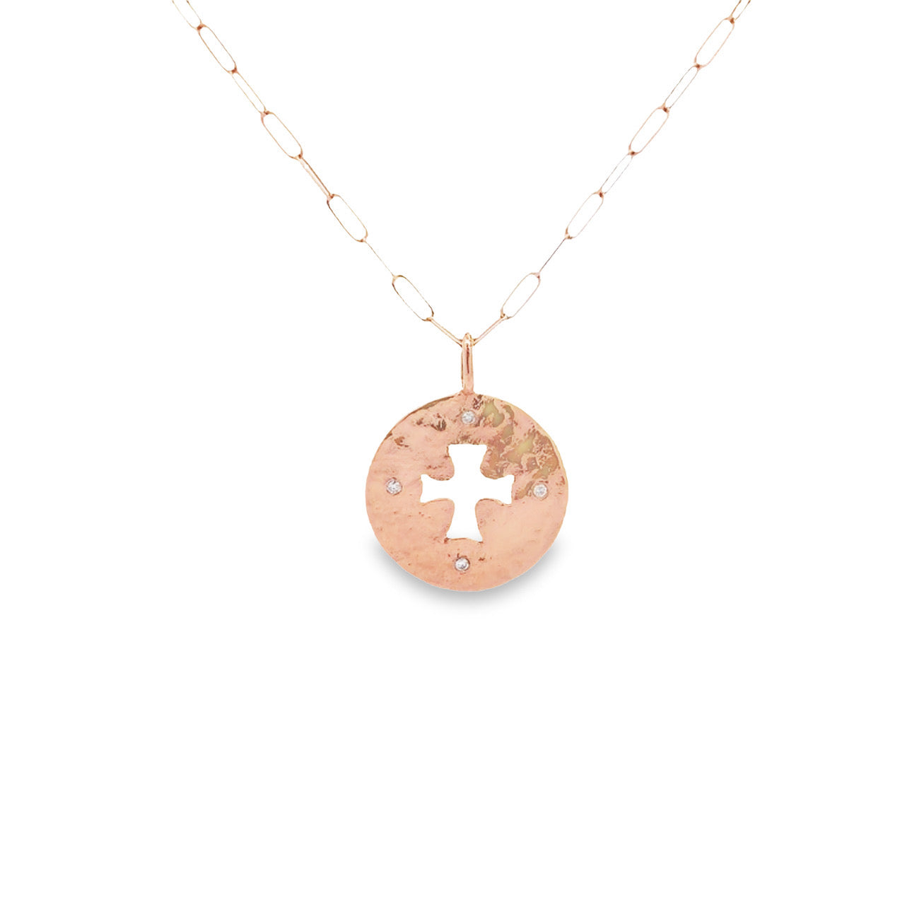 WD287 - Coin Cut Out Cross Necklace