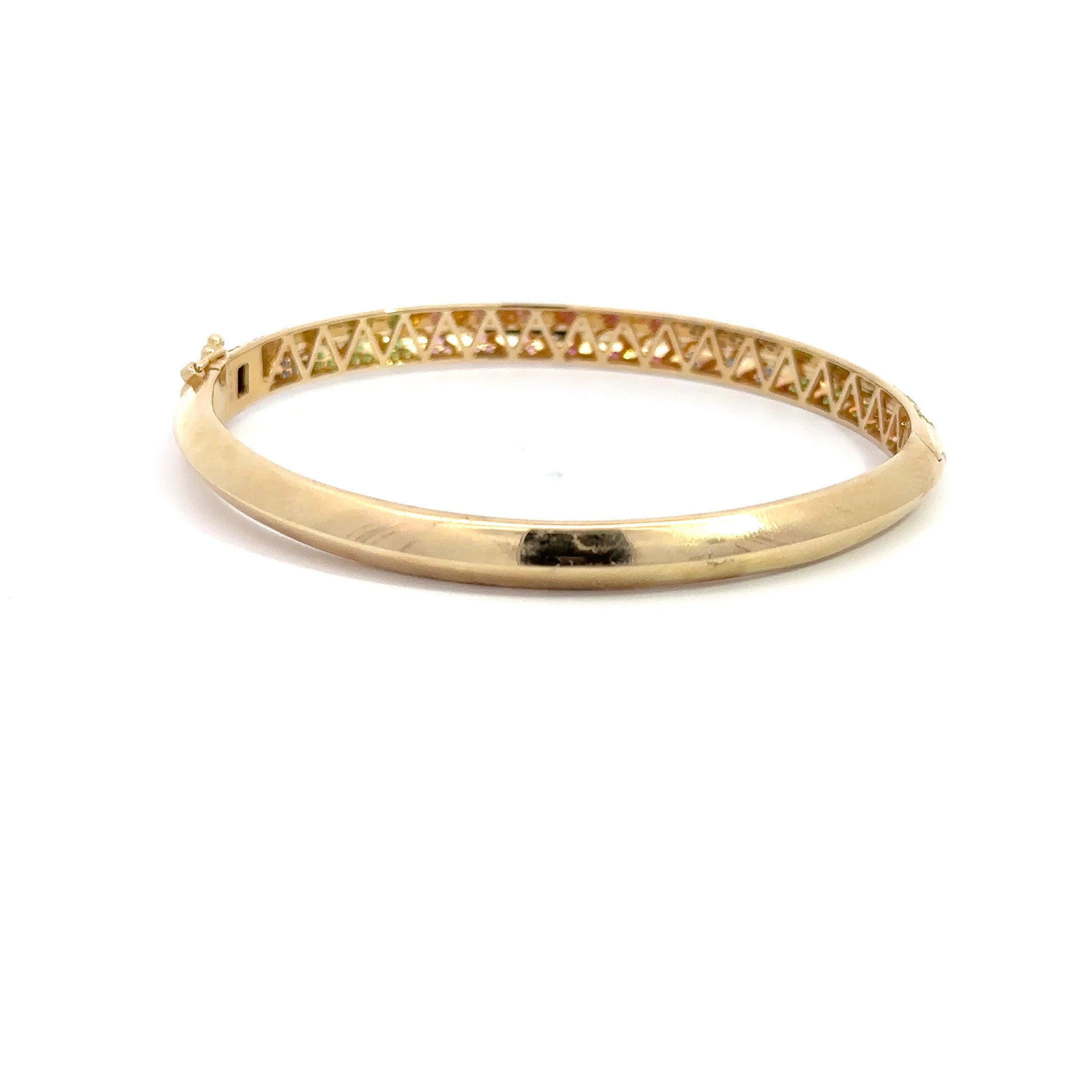 WD1022 14kt gold Mutlti color stones cuff bracelet