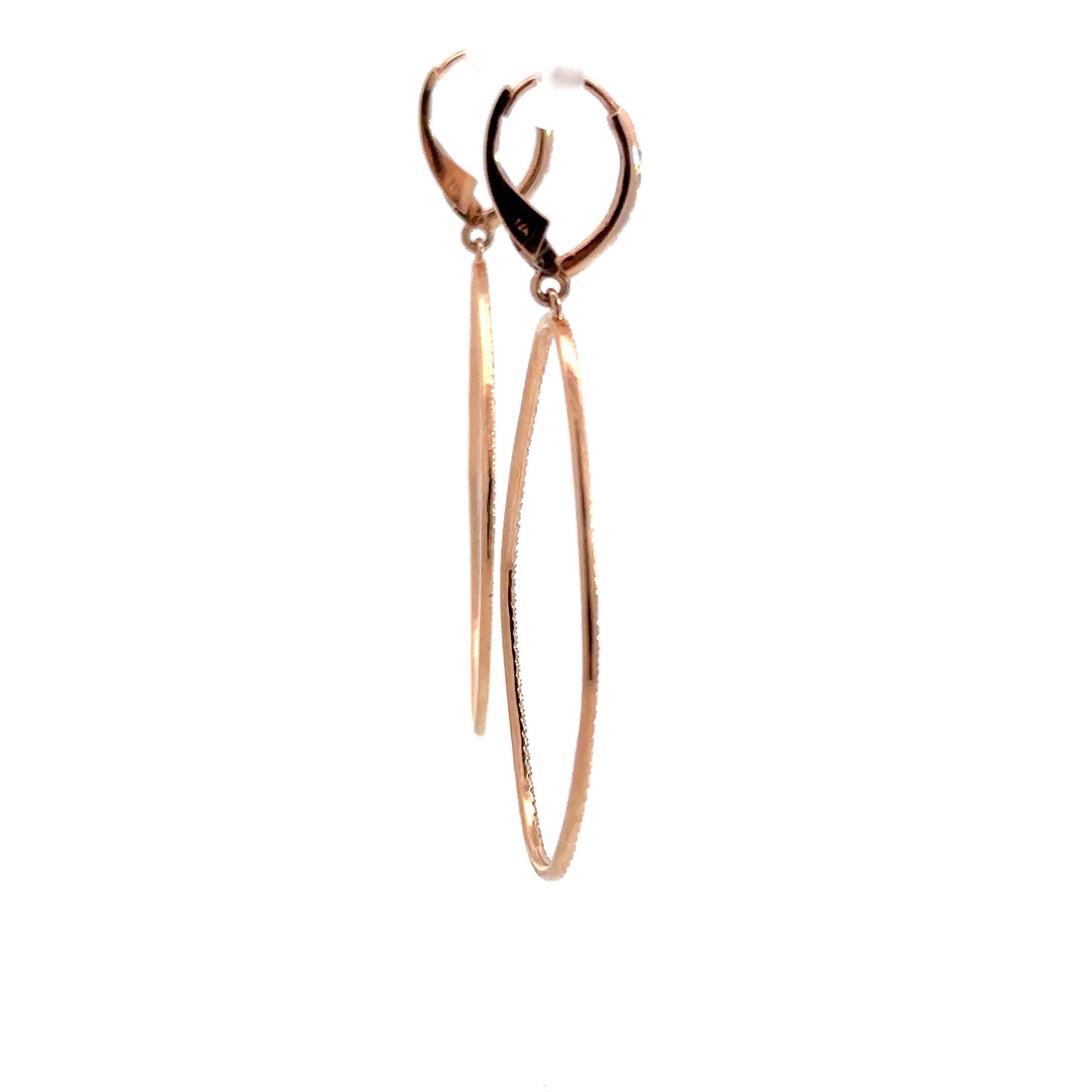 WD1115 14kt diamond shared prong marq shaped drop Earring