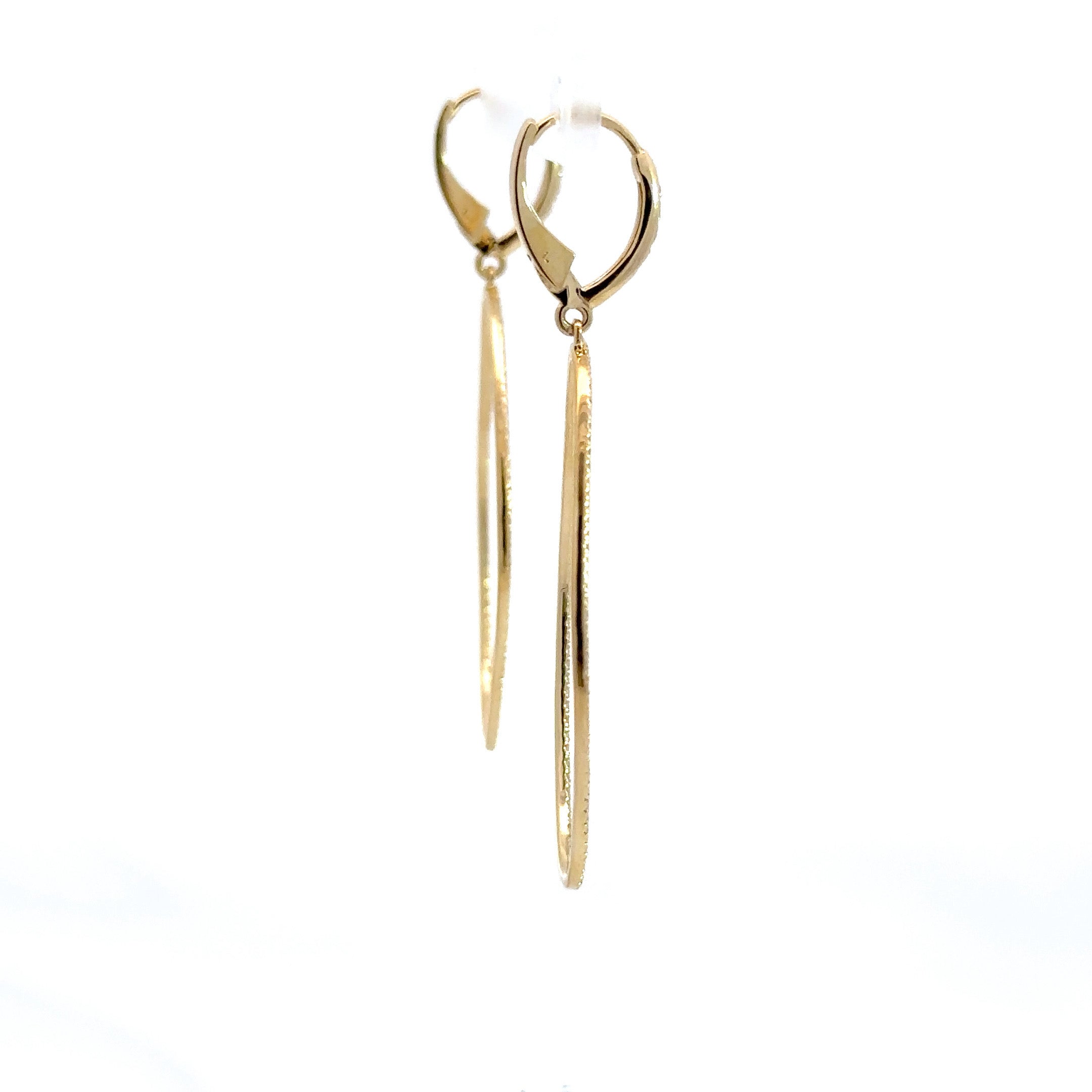 WD1115 14kt diamond shared prong marq shaped drop Earring