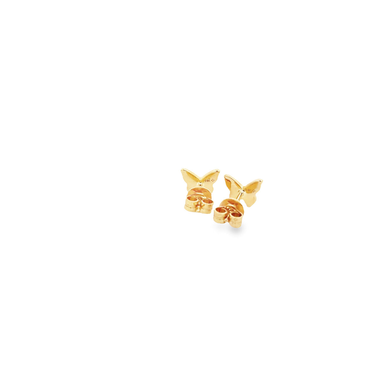 WD1206 14kt Pave Diamond Butterfly Stud Earrings