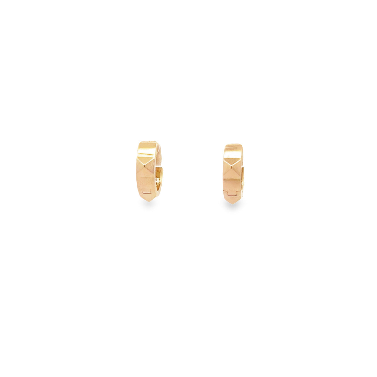 WD1203 14kt Gold Pyramid Design Pave Diamond Hoops
