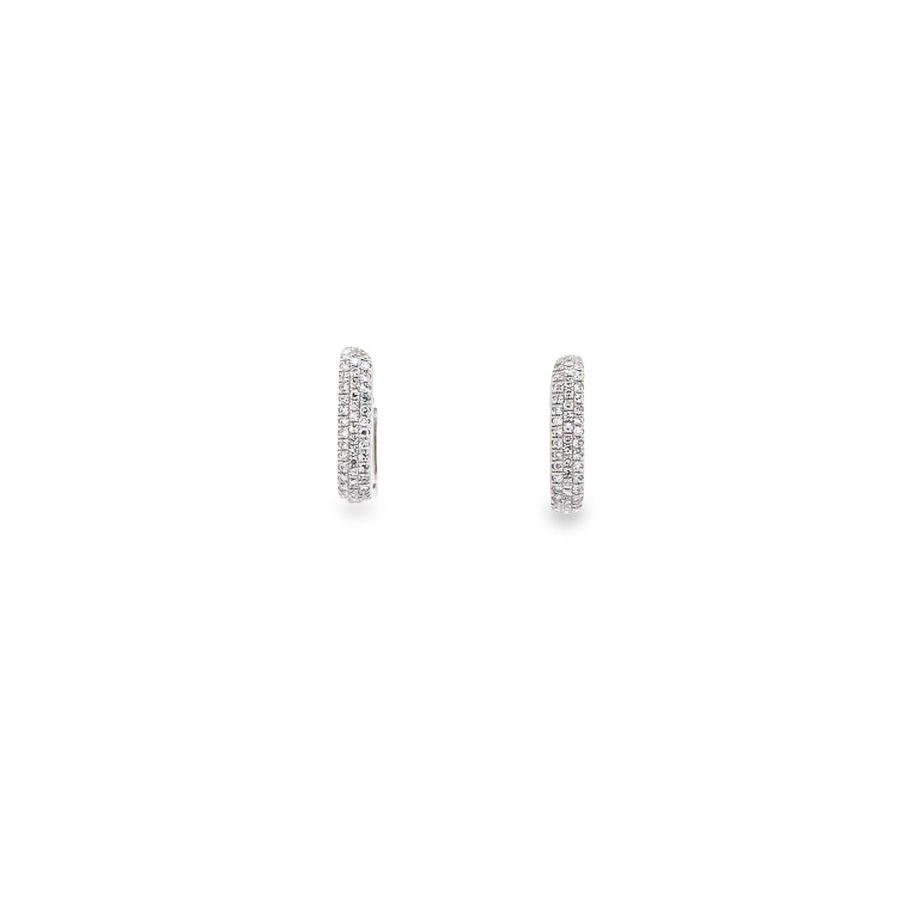 WD1096 14kt Square Pave huggie hoop
