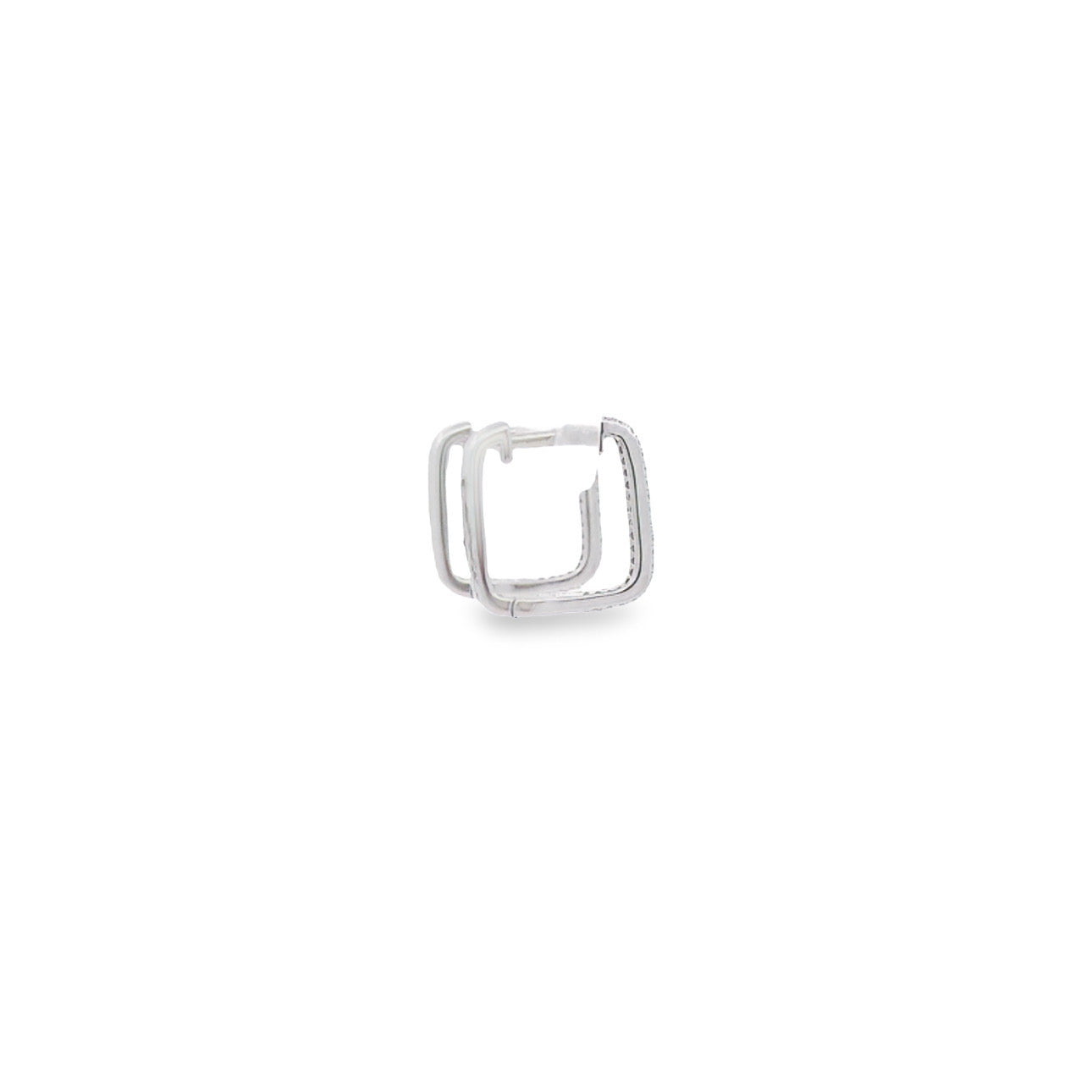 WD1096 14kt Square Pave huggie hoop