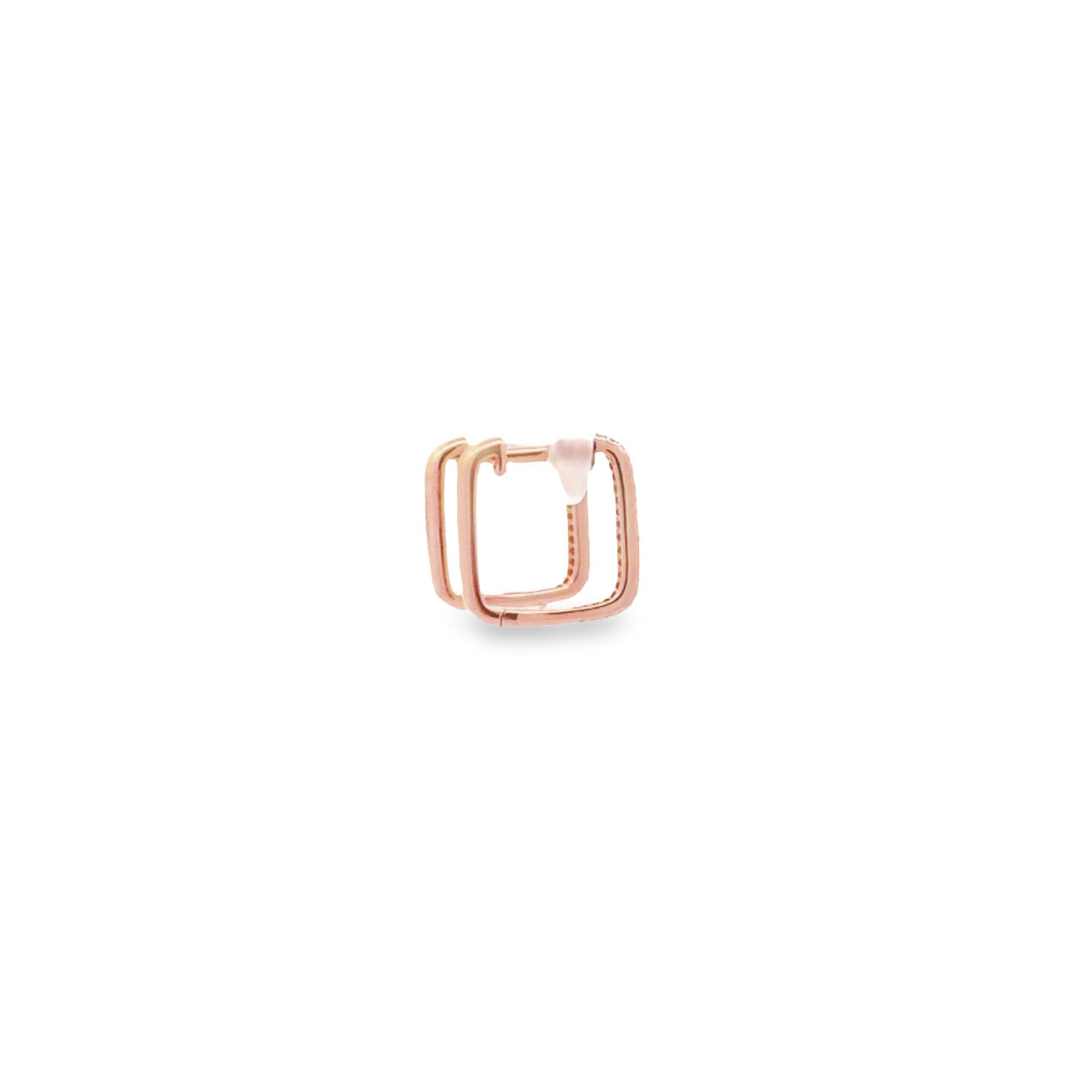 WD1096 14kt Square Pave huggie hoop