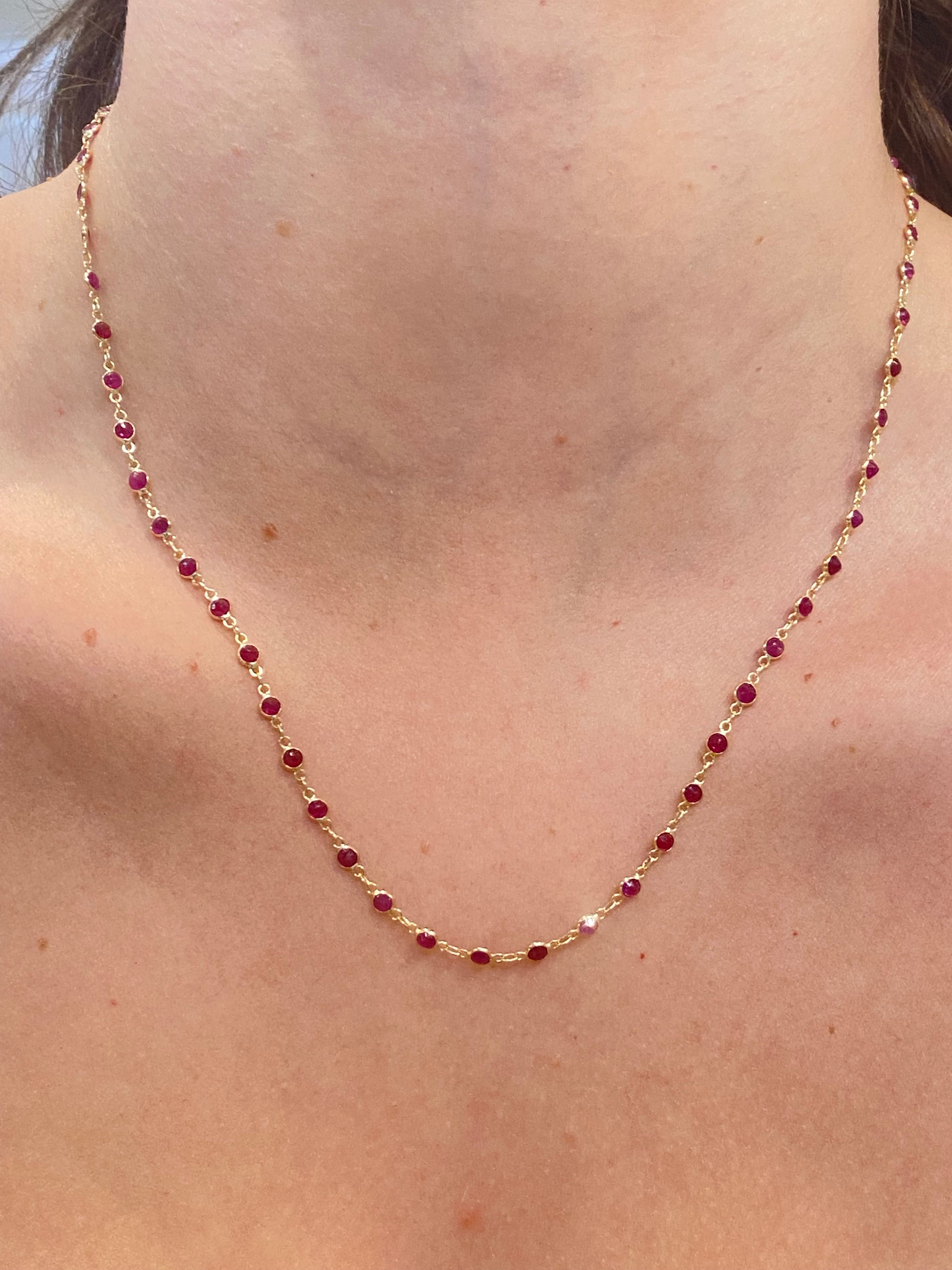 WD958 14kt Ruby by the Yard Necklace