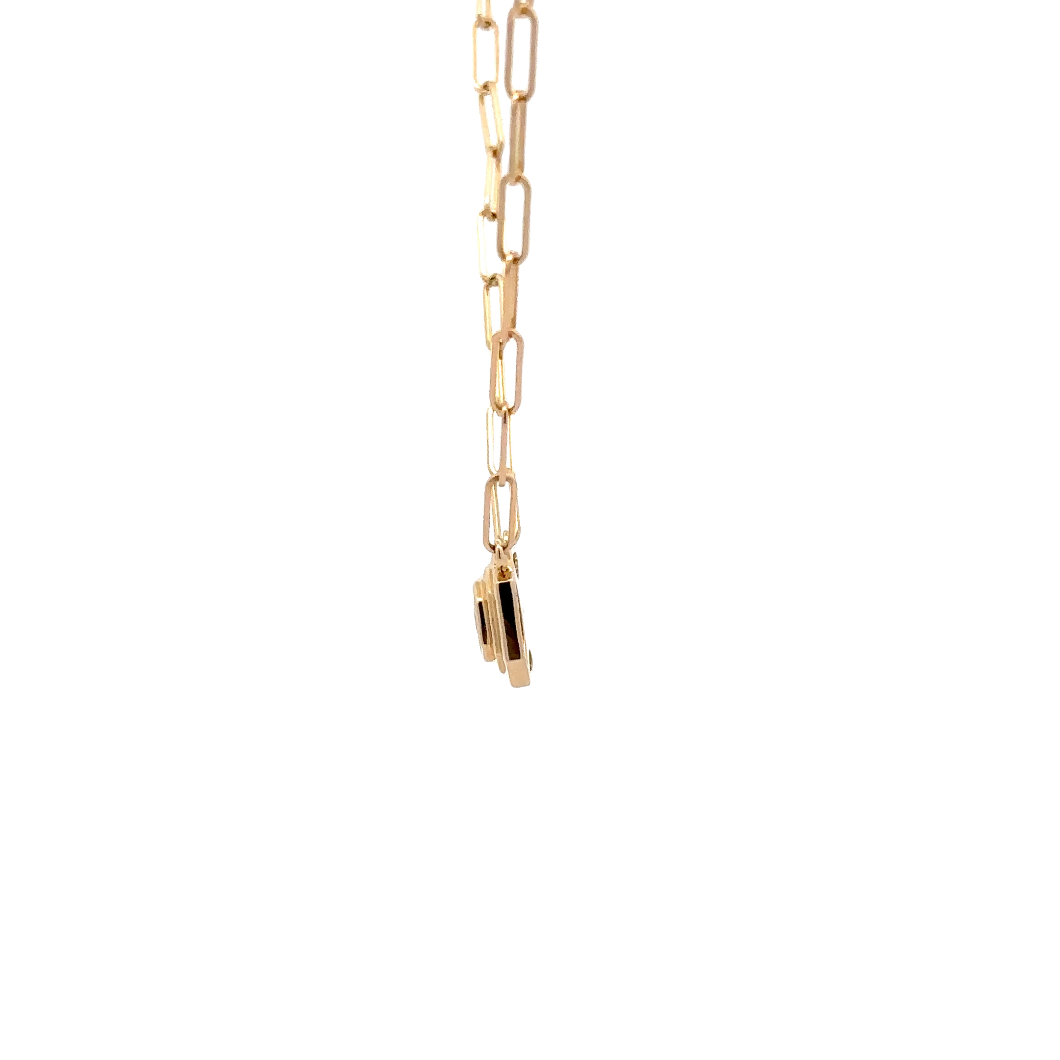 WD1691 14kt PaperLink Chain with Modern Bezeled Illusion Set Diamonds