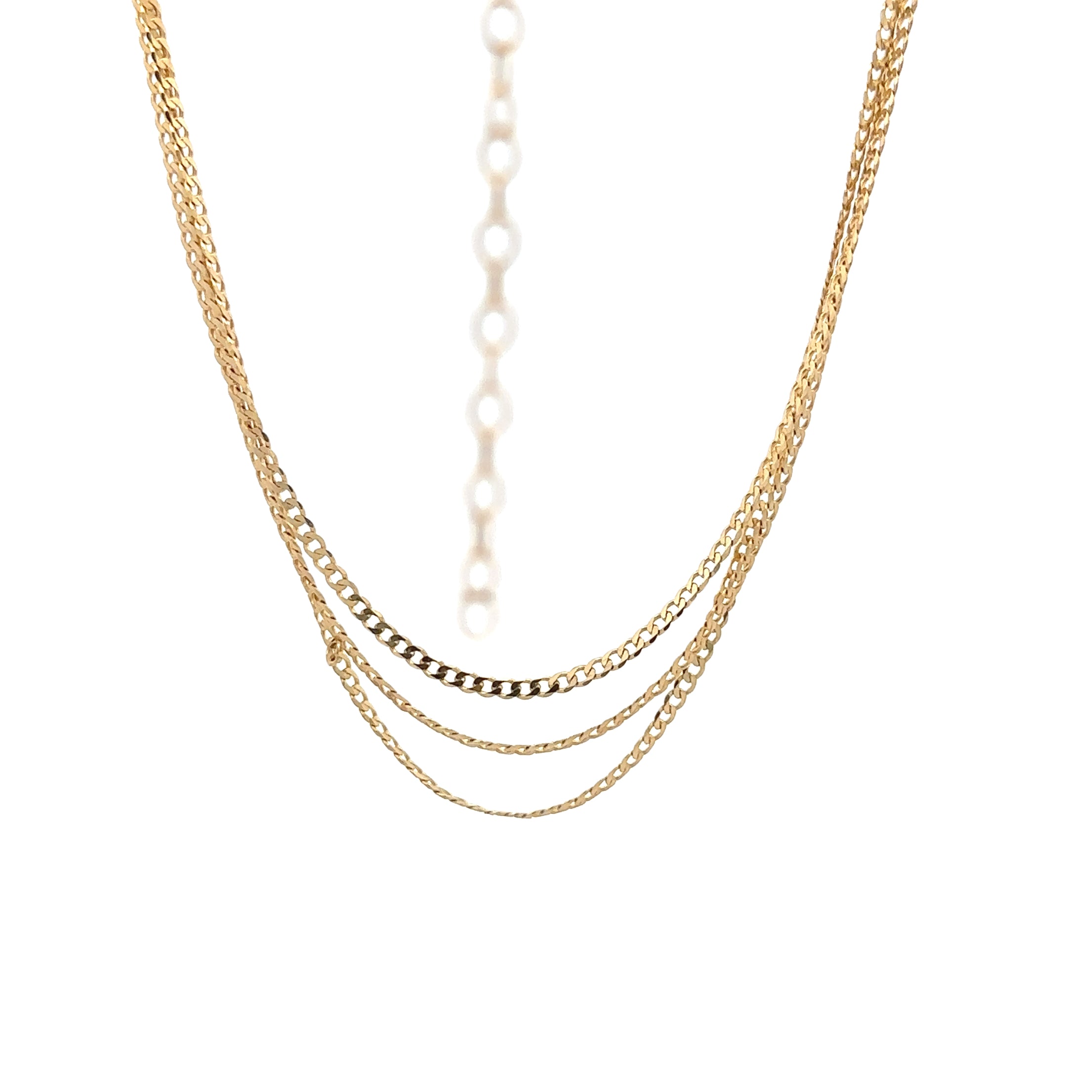 WD1768 14kt Gold Triple Flat Cable Chain