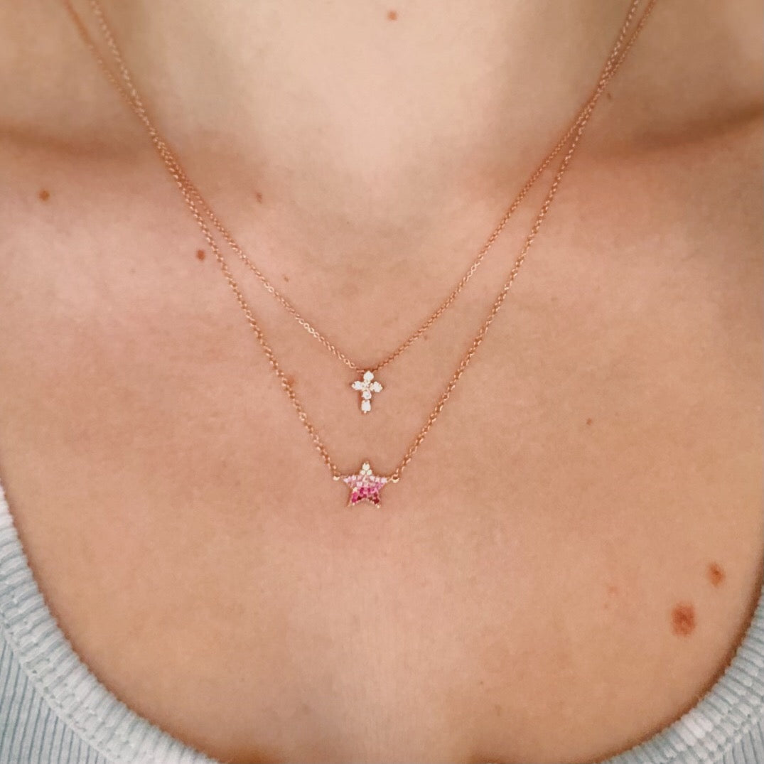 WD720 14kt Ombre Star necklace