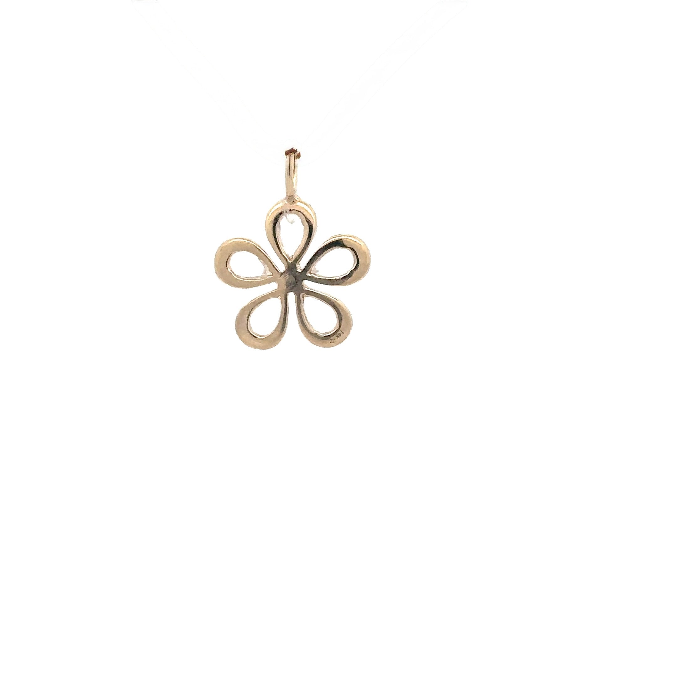WD1798 14kt Gold Moonstone with Diamond Petal Pendant