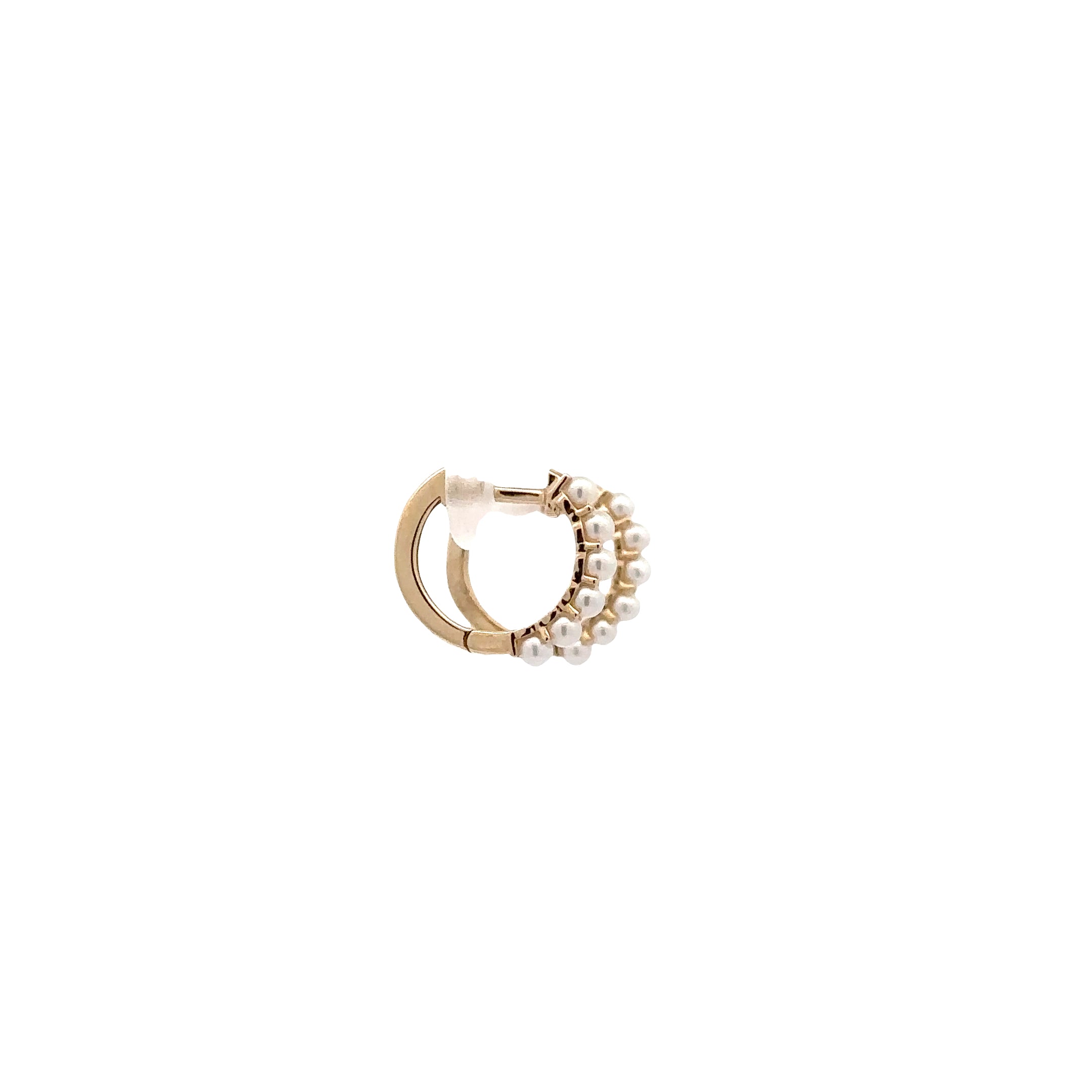 WD1807 14kt Gold Freshwater Pearl Huggie Hoops