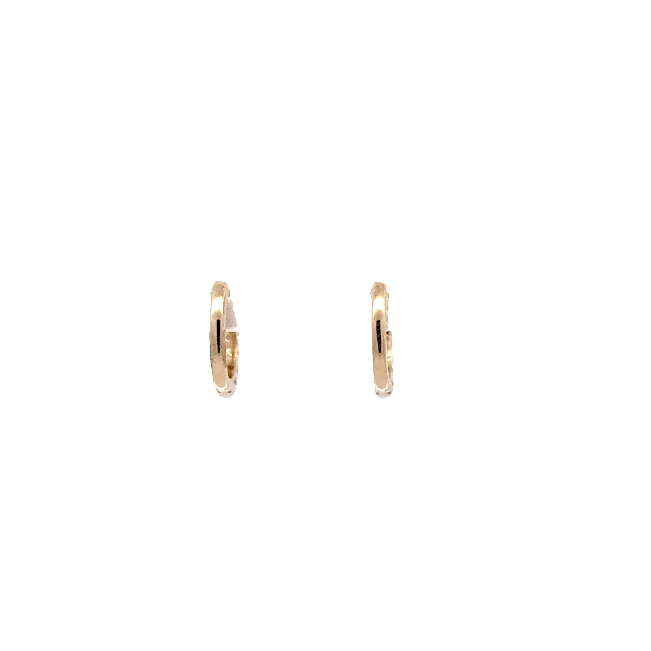 WD1807 14kt Gold Freshwater Pearl Huggie Hoops