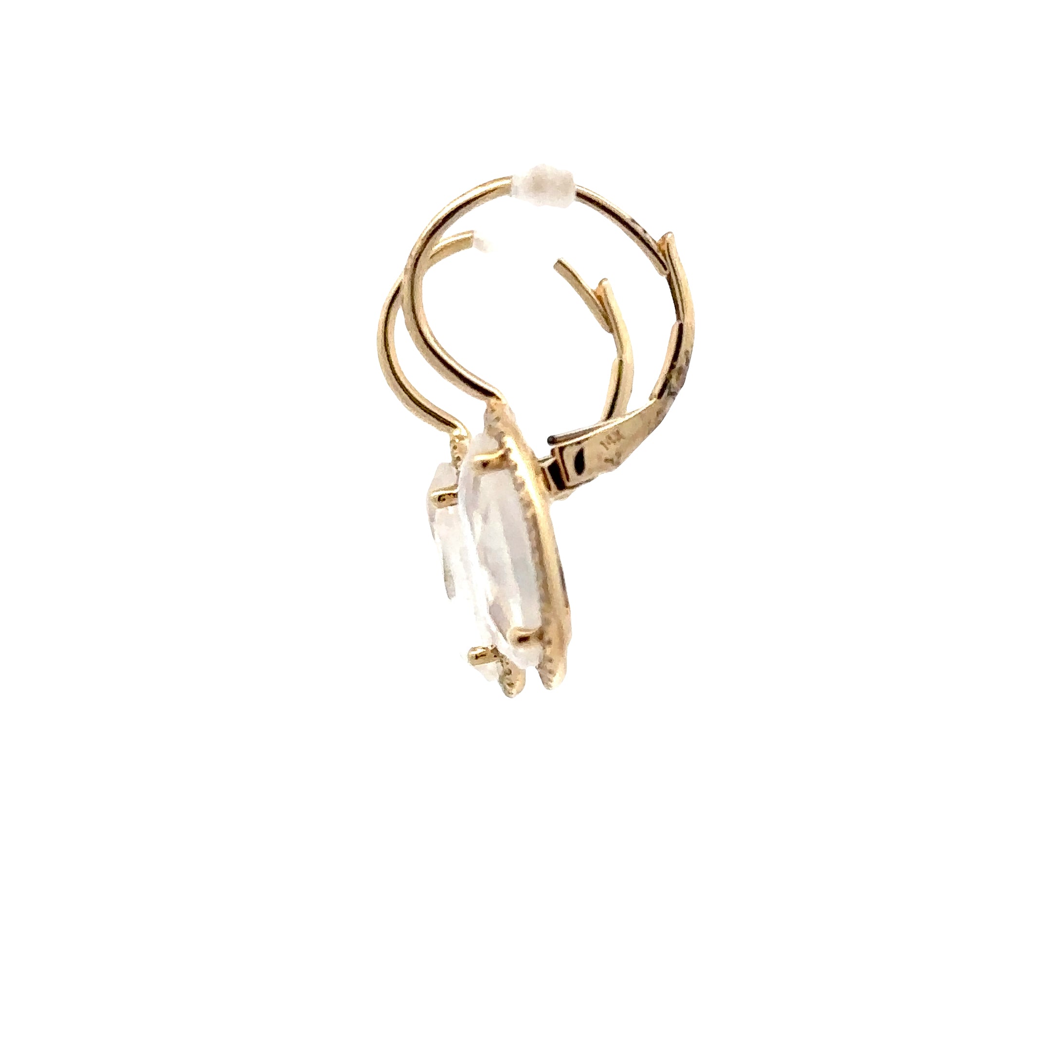 WD1811 14kt Gold Organic Moonstone with Diamond Halo