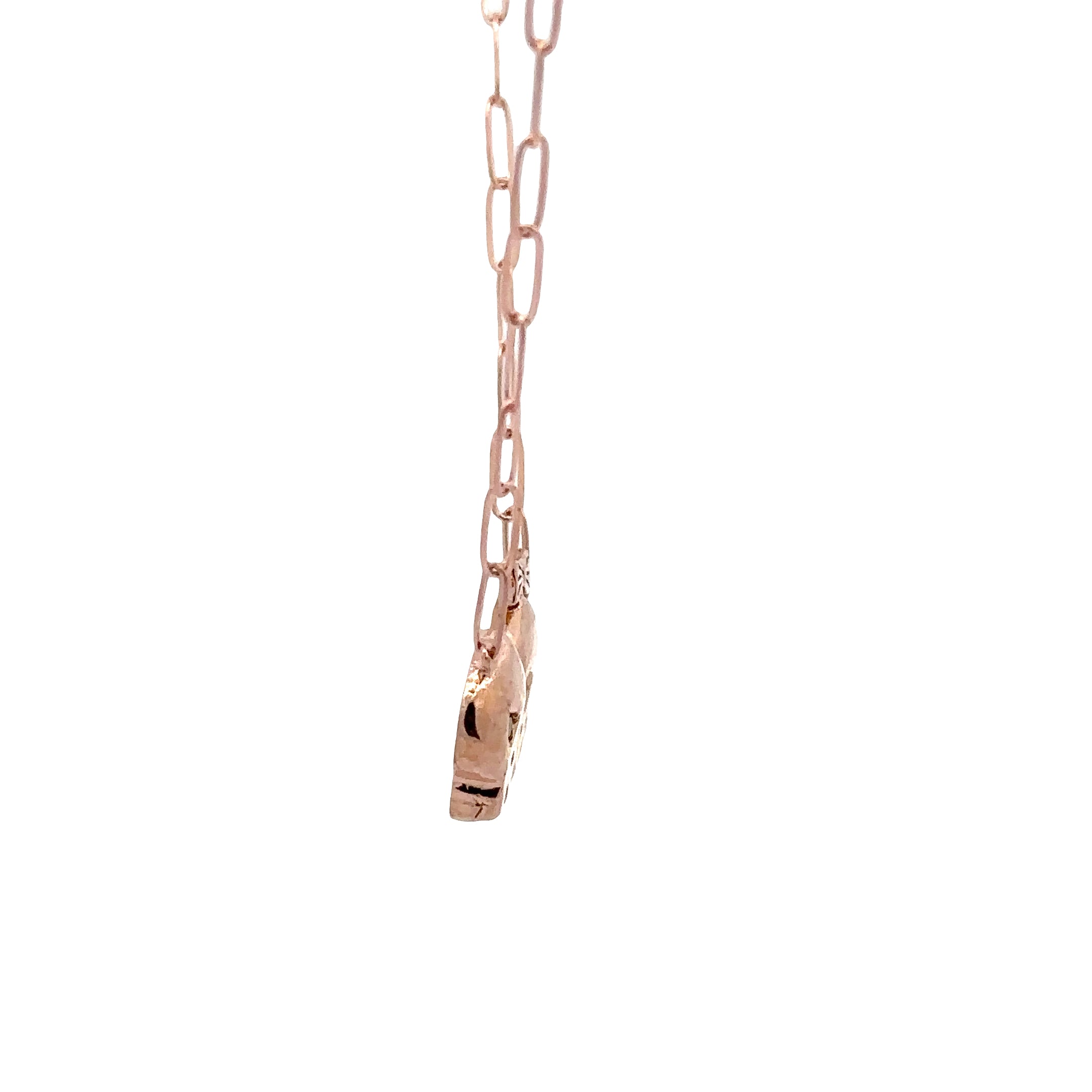 WD1814 14kt Gold Paper Link Chain Bonehead Necklace