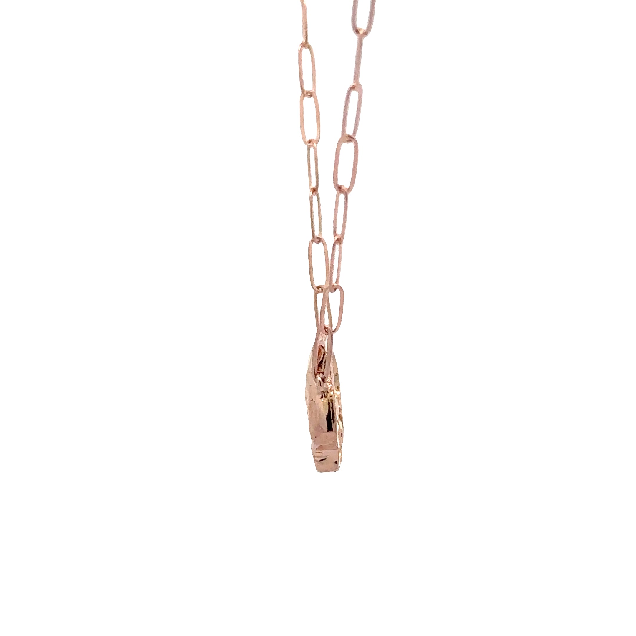 WD1814 14kt Gold Paper Link Chain Bonehead Necklace