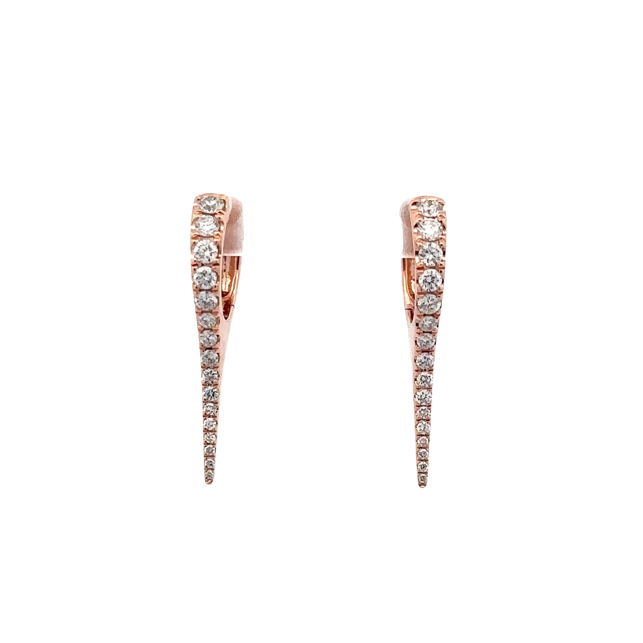 WD1816 14kt Gold Diamond Elongated Spike Drop Earring