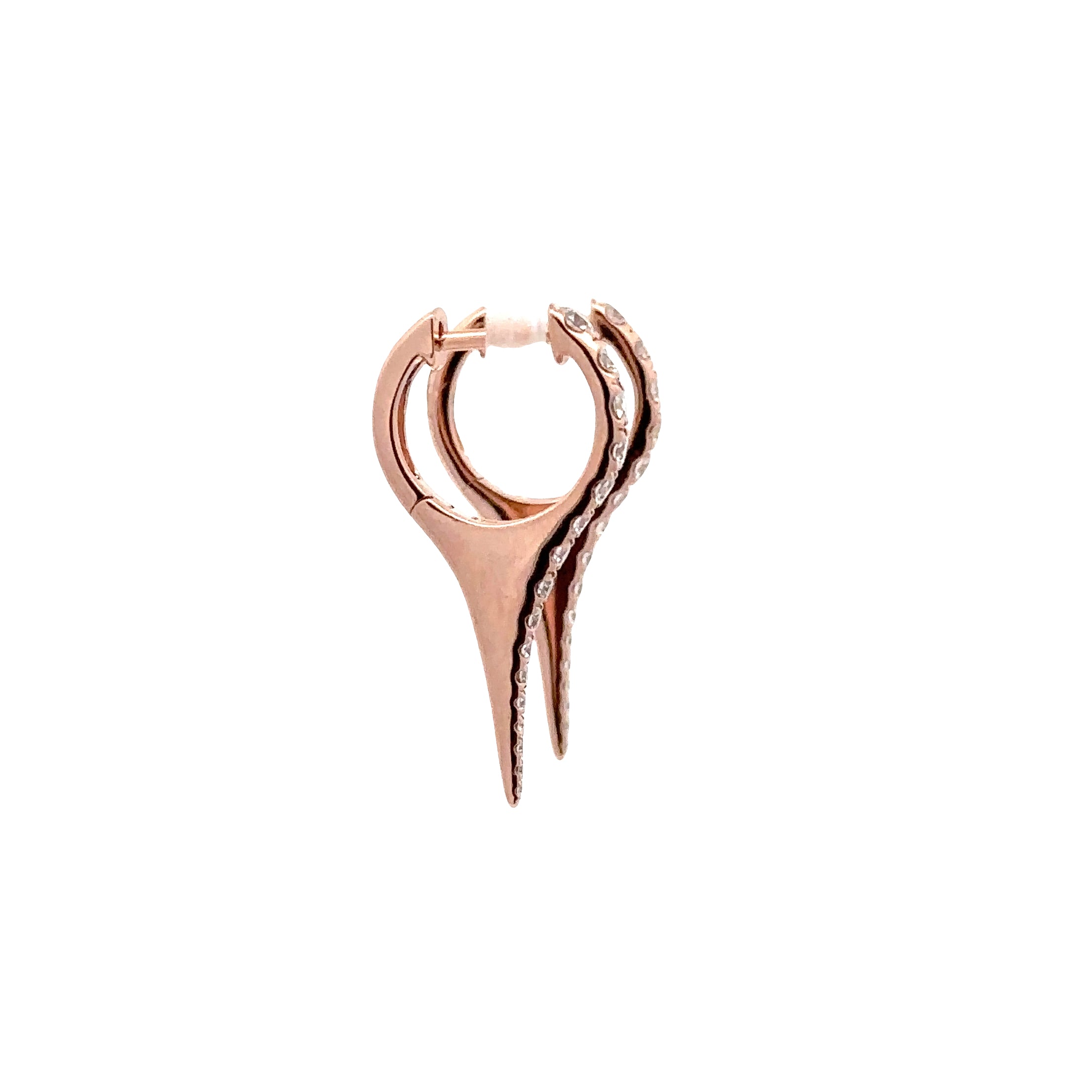 WD1816 14kt Gold Diamond Elongated Spike Drop Earring