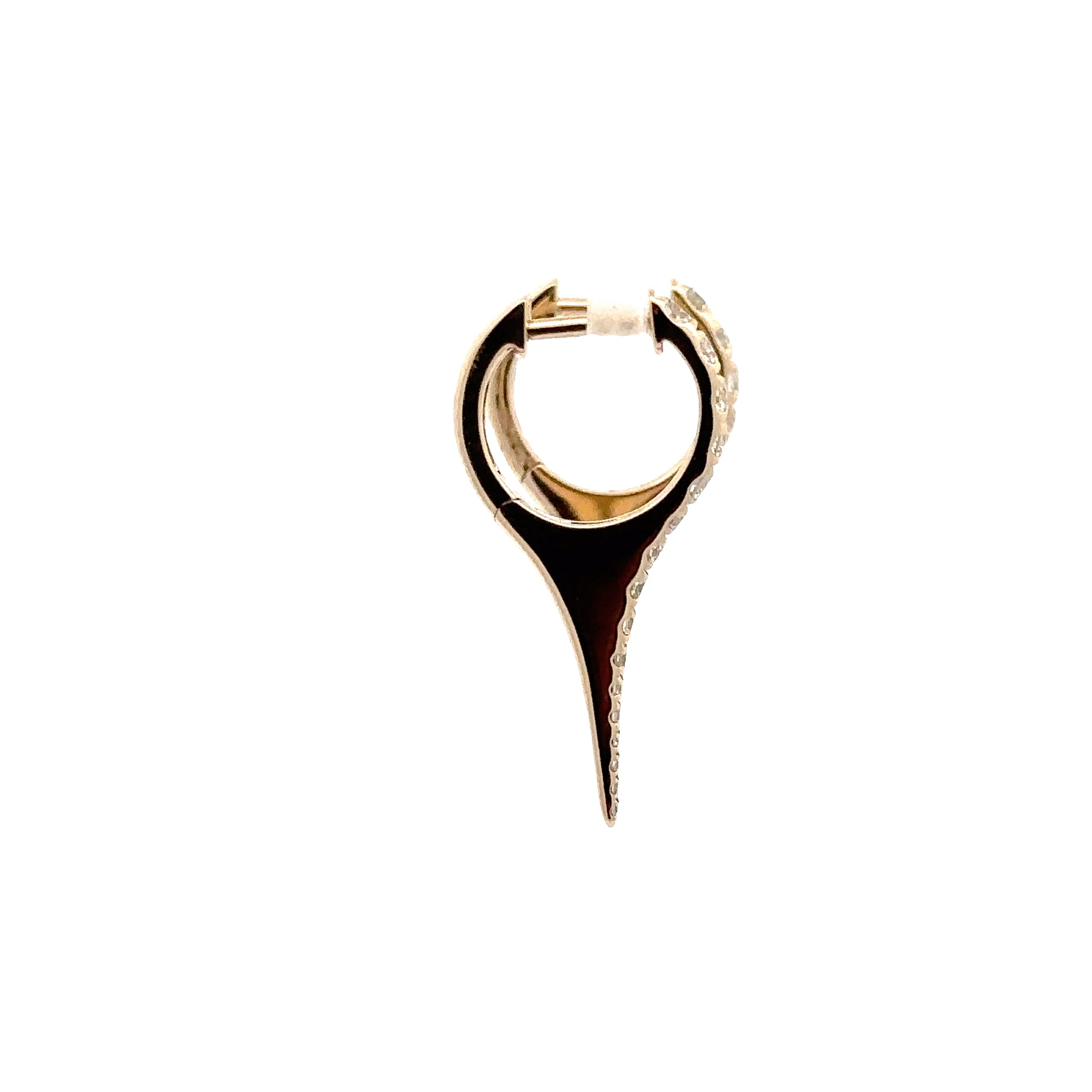 WD1816 14kt Gold Diamond Elongated Spike Drop Earring