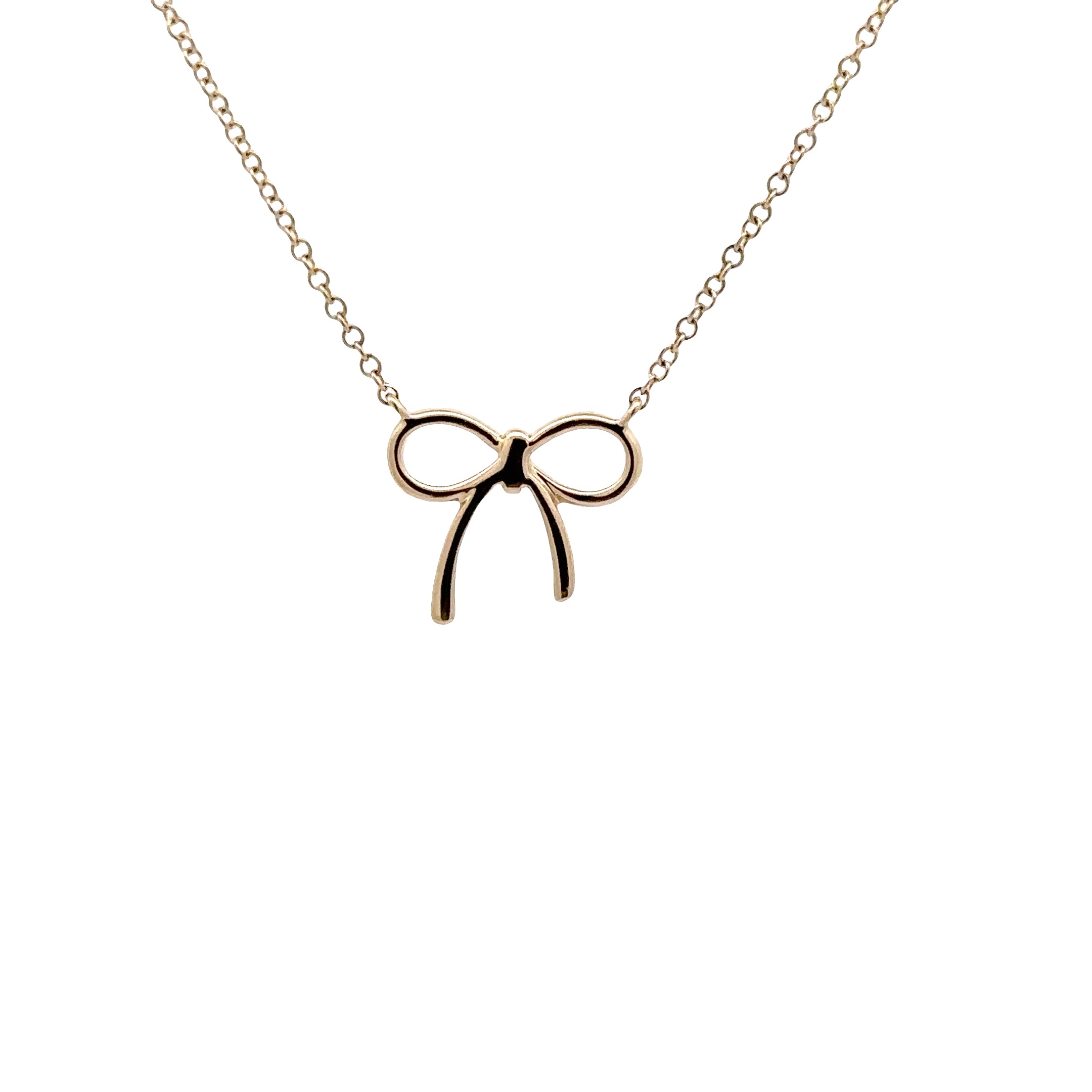 WD1834 14kt Gold Bow Necklace