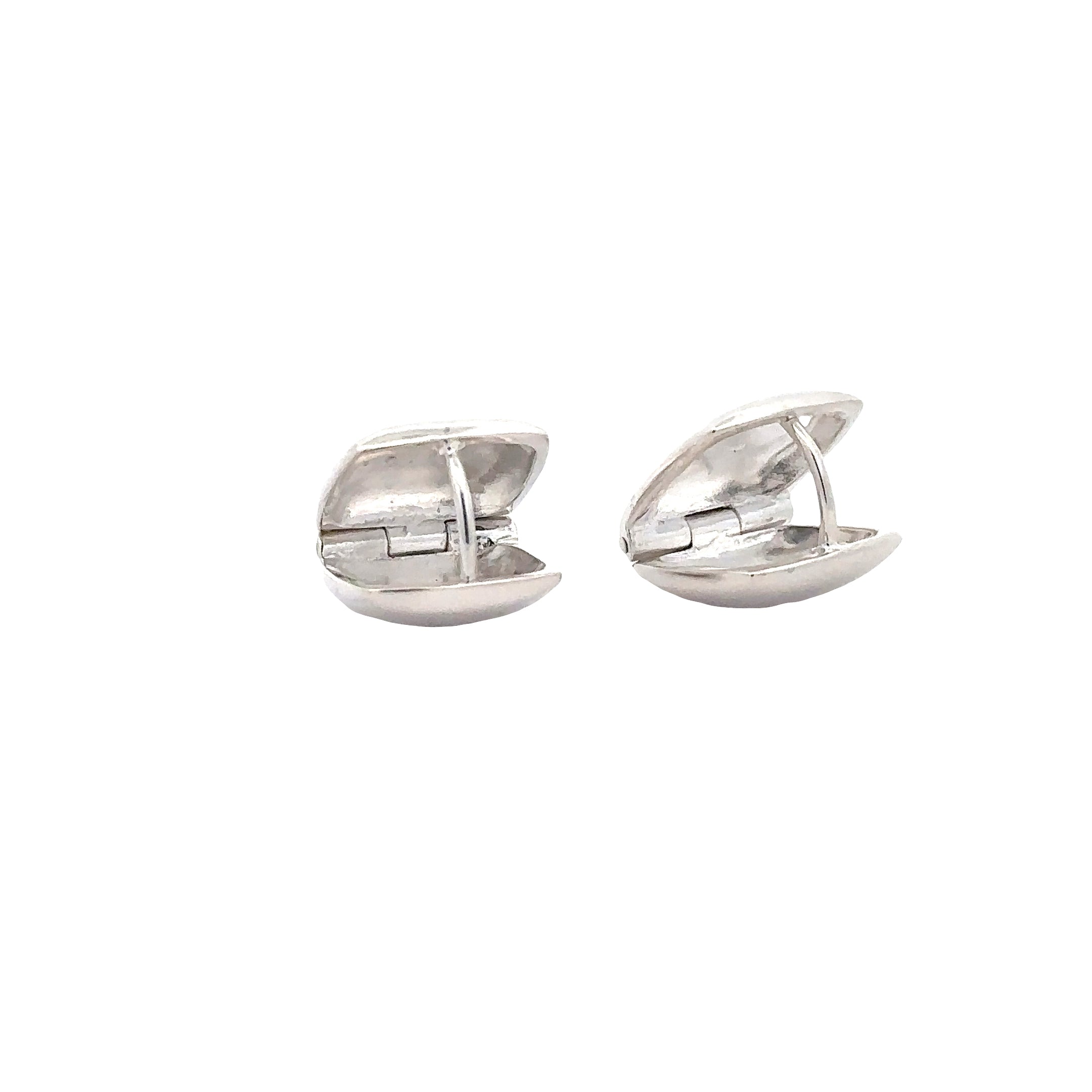 SSTEH229 Sterling Silver Cushion Shaped 1/2 Inch Huggie Earrings