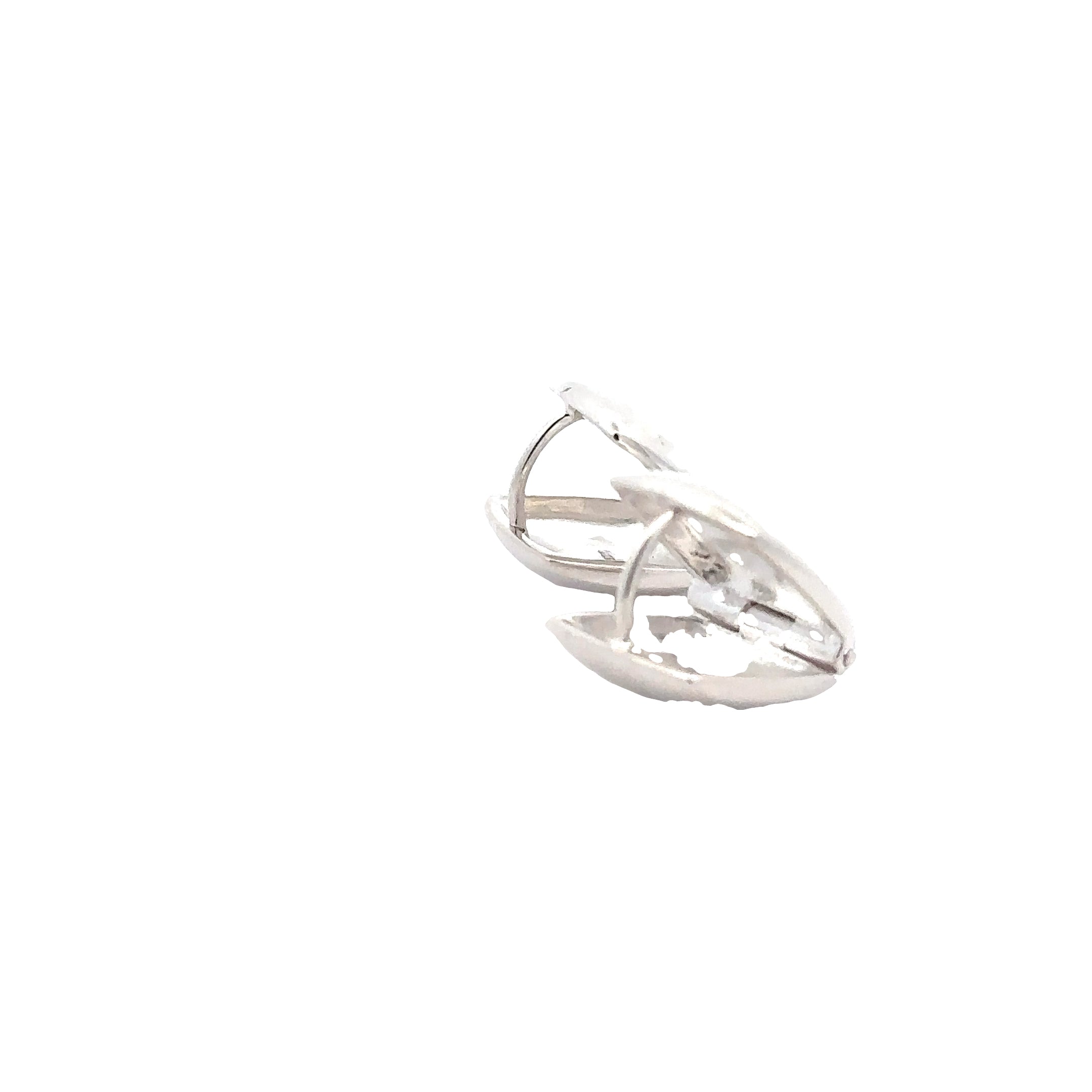 SSTEH229 Sterling Silver Cushion Shaped 1/2 Inch Huggie Earrings
