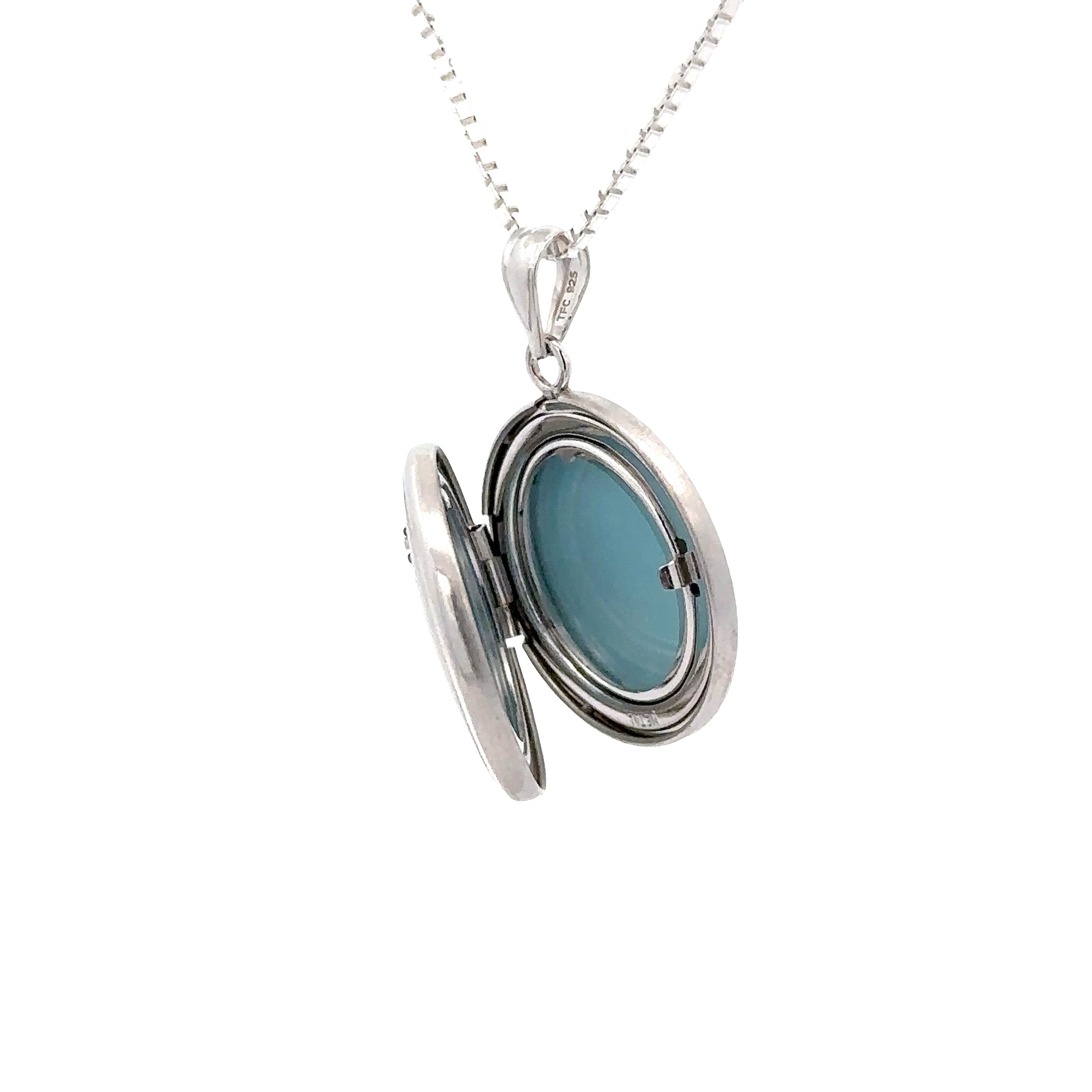 SSGLR20300H Sterling Silver Angel Wing Engraved Locket