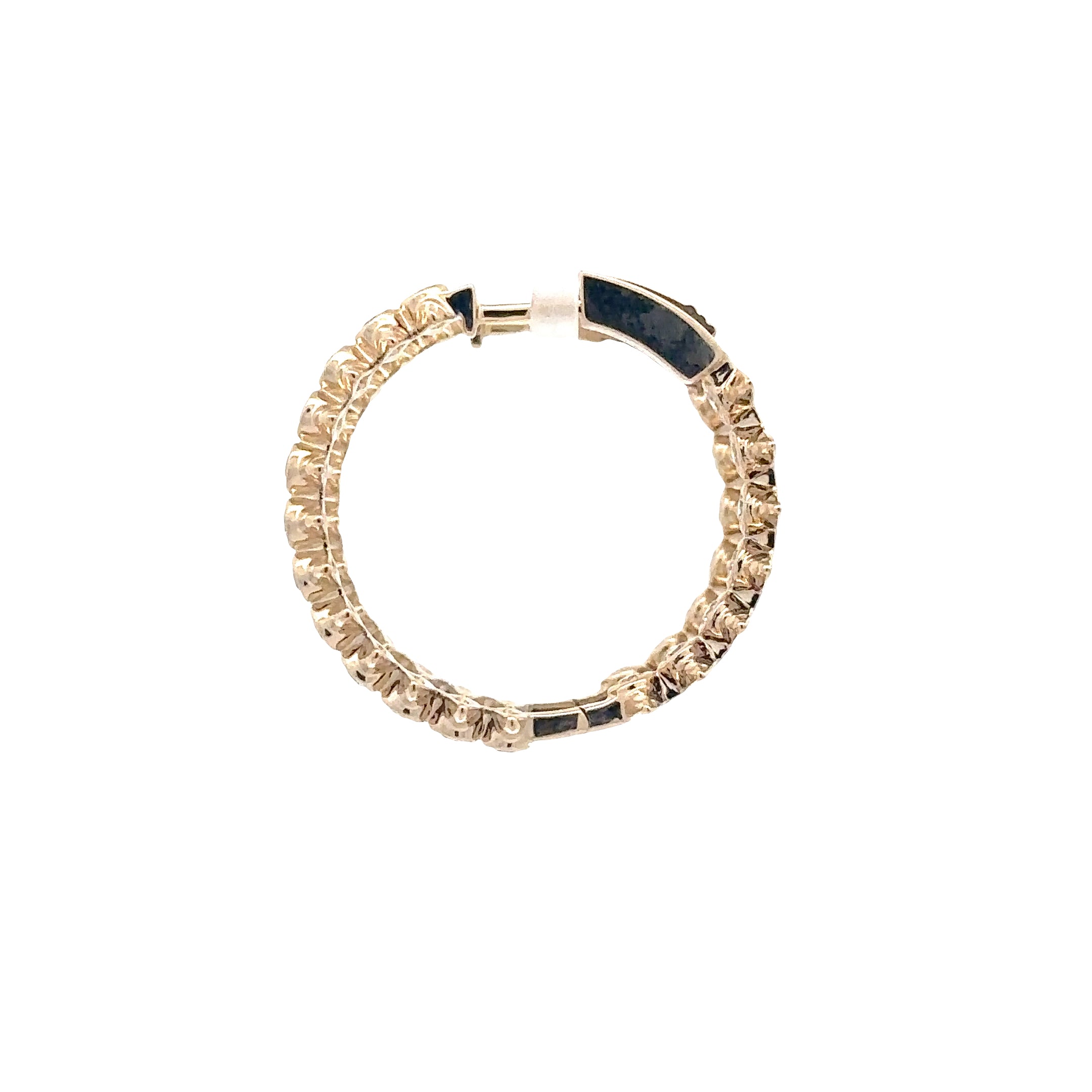 WD1853 14kt Gold Spike Diamond Hoop